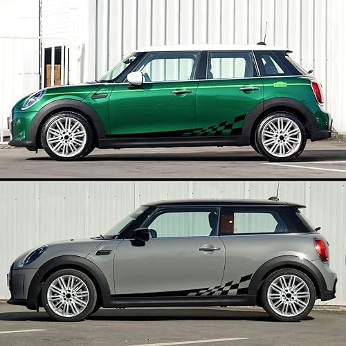 Miniatura 4 de Leasinder 2 pegatinas universales de 772 pulgadas con diseño de bandera a cuadros para el lado del cuerpo del coche autoadhesivas con tiras