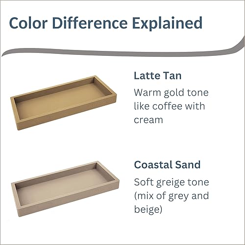 Miniatura 136 de Bandeja de encimera y tocador, 2 bandejas pequeñas de silicona de 7.7 pulgadas, bandeja de jabón de cocina, soporte para jabón de cocina, Gris