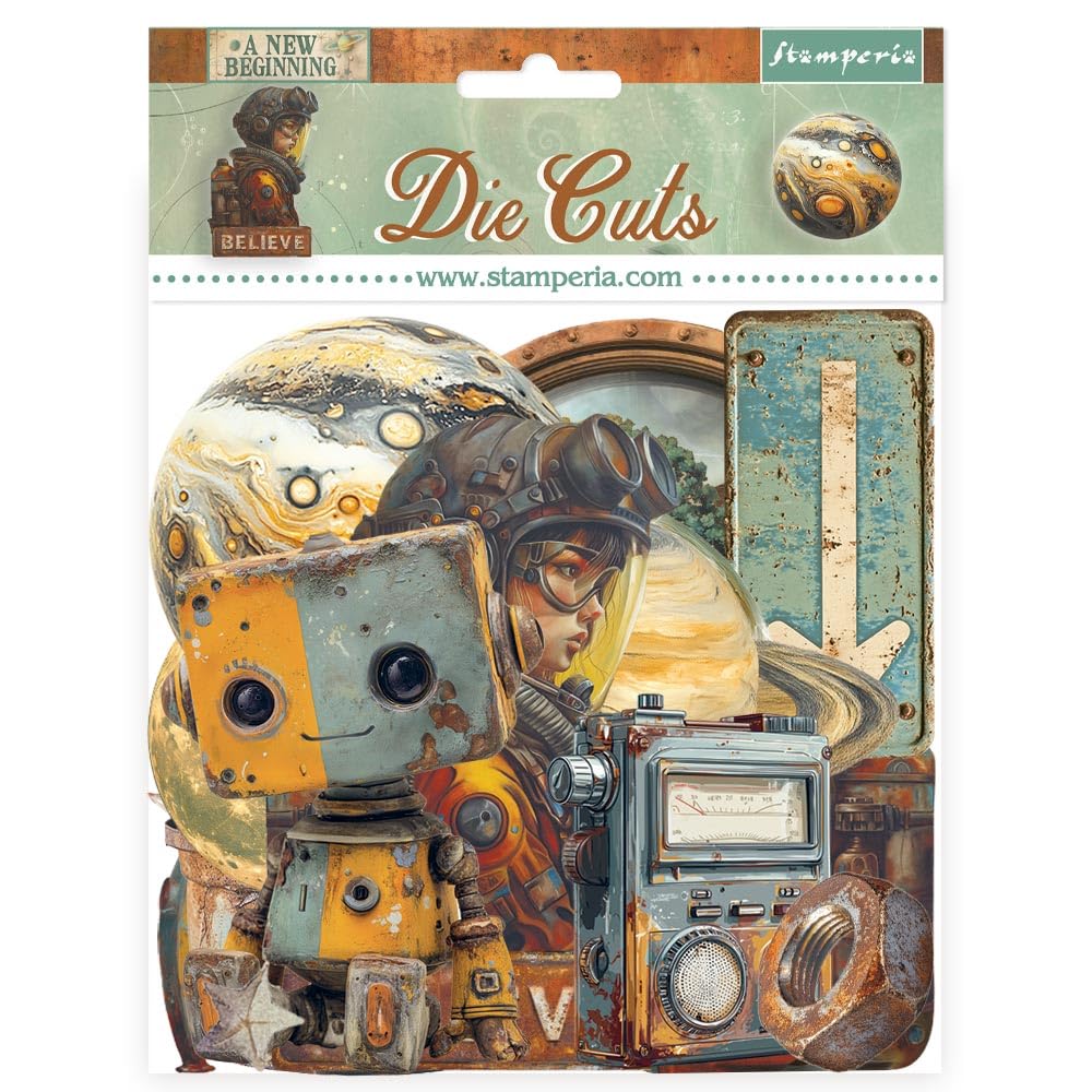 Stamperia - Die Cuts for Scrapbooks, Albums, Cards, Bullet Journals and More, Laser Cut Cardboard Shapes, Easy to Glue, Perfect for Hobbies, Crafts, and Gifting (A New Beginning) (Assorted)