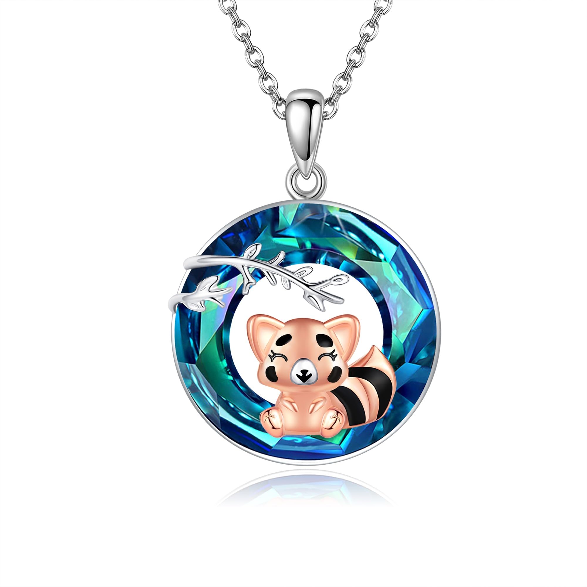 YAFEINI Cute Animal Necklace S925 Sterling Silver Panda/Fox/Chihuahua/Cow/Dachshunds/Hummingbird/Owl/Horse/Rooster Pendant Necklace Jewelry Gifts for