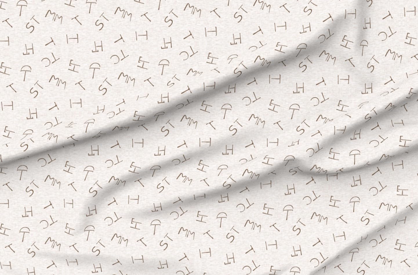 Spoonflower Fabric - Soft Brown Cattle Cow Ranch Farm Brand Beige Animal Printed on Organic Cotton Sateen Fabric by The Yard - Sewing Quilting Apparel Home Decor