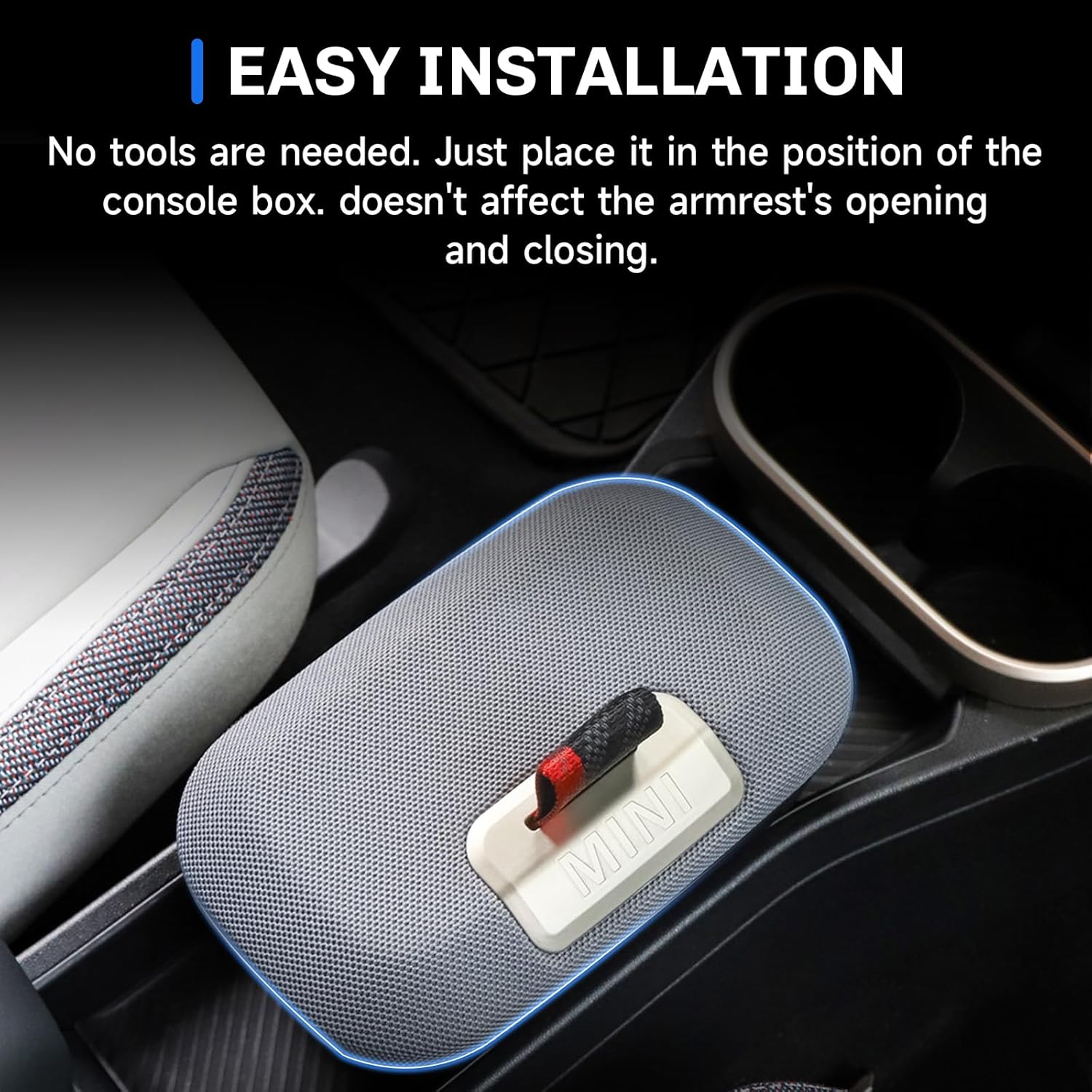 SXCY for 2025 2026 Mini Cooper Center Console Organizer [F65 F66 Gas Version Only] for 2025 2026 Mini Cooper Accessories Front Center Console Tray 2026 Cooper Armrest Console Organizer Storage