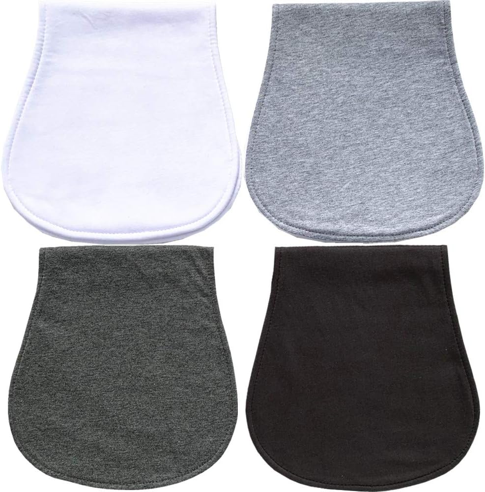 Burp Cloths for Babies, Large Size, Triple Layers, Extra Soft Absorbent and Thick, 4 Packs, Dark Grey Light Grey and White