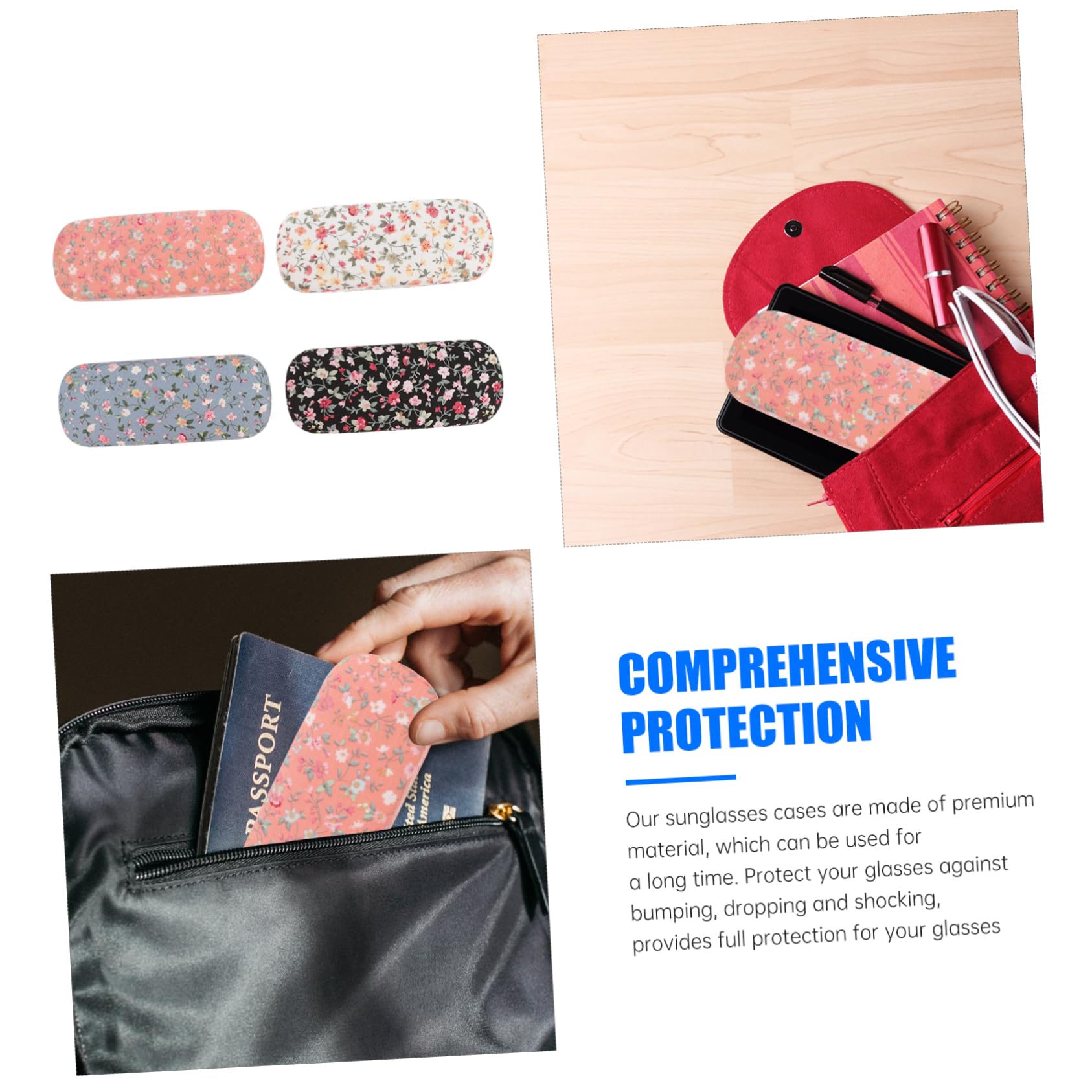 Custodia per Occhiali da Sole 4 Pezzi in Cotone, Box Creativo | Set Compatto, Accessori Hardware, per Viaggio All'aperto, Custodia per Occhiali