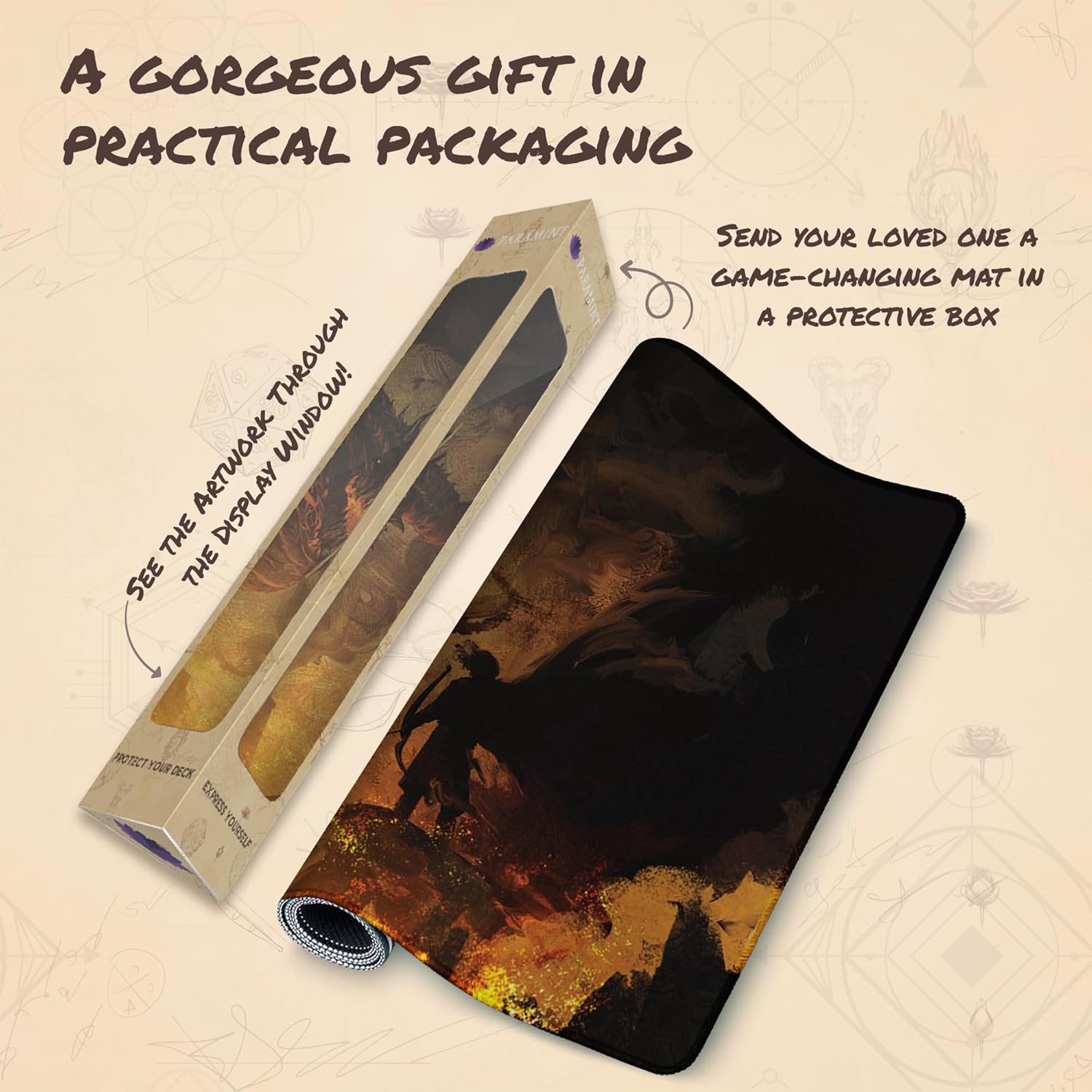 Smaug and Bard (Stitched) - MTG Playmat by Anato Finnstark - Compatible with Magic The Gathering Playmat - Play Mat Art Designs & Accessories