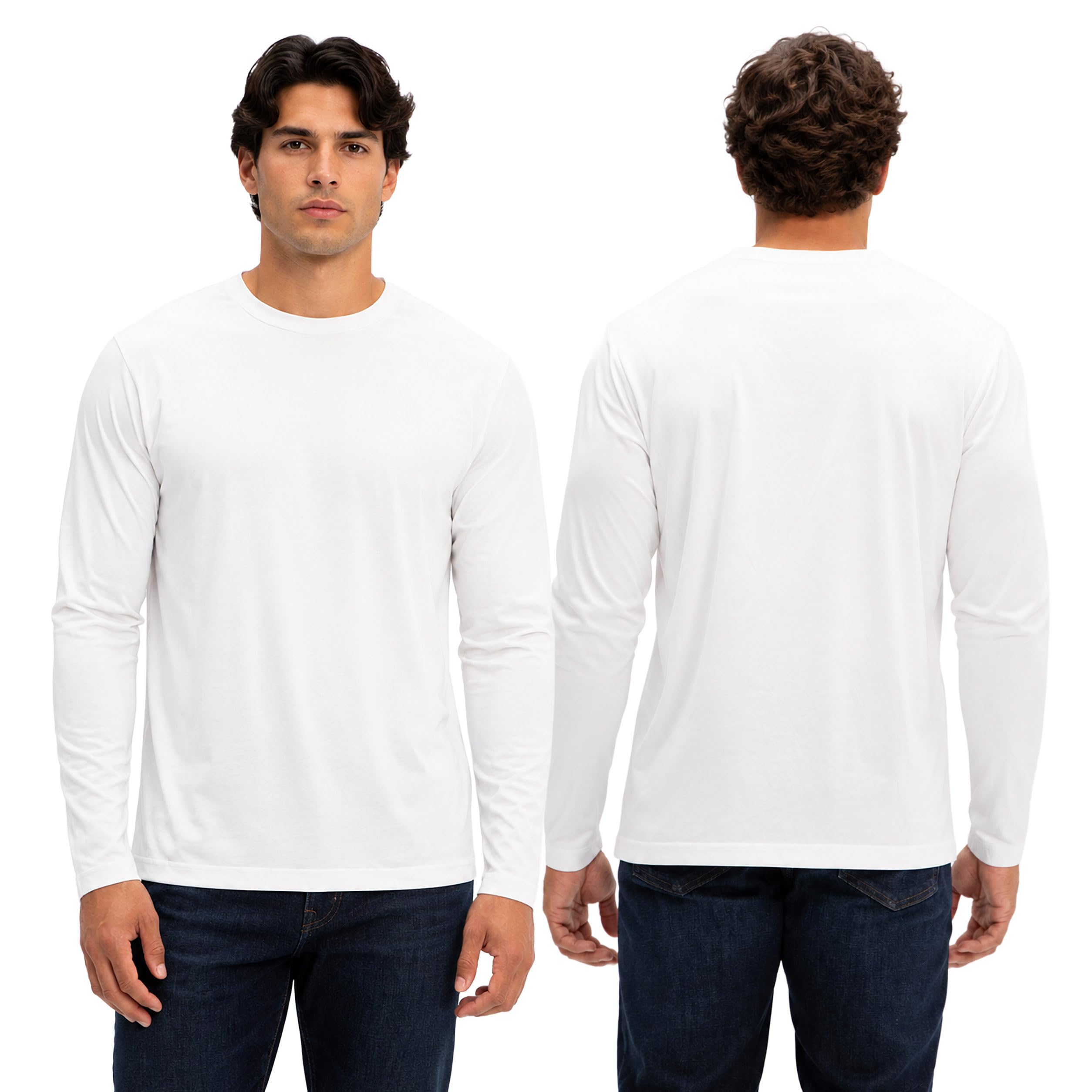DEVOPS 2 Pack Men's Sun Protection UPF 50+ Long Sleeve T-Shirts Quick Dry