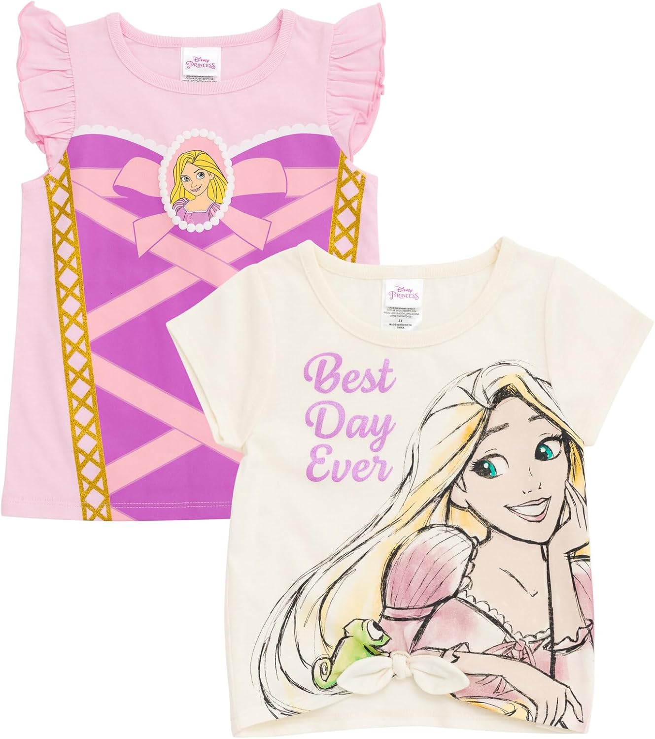 Disney Classics Girls 2 Pack Pullover T-Shirts Toddler to Big Kid Sizes (2T - 18-20)