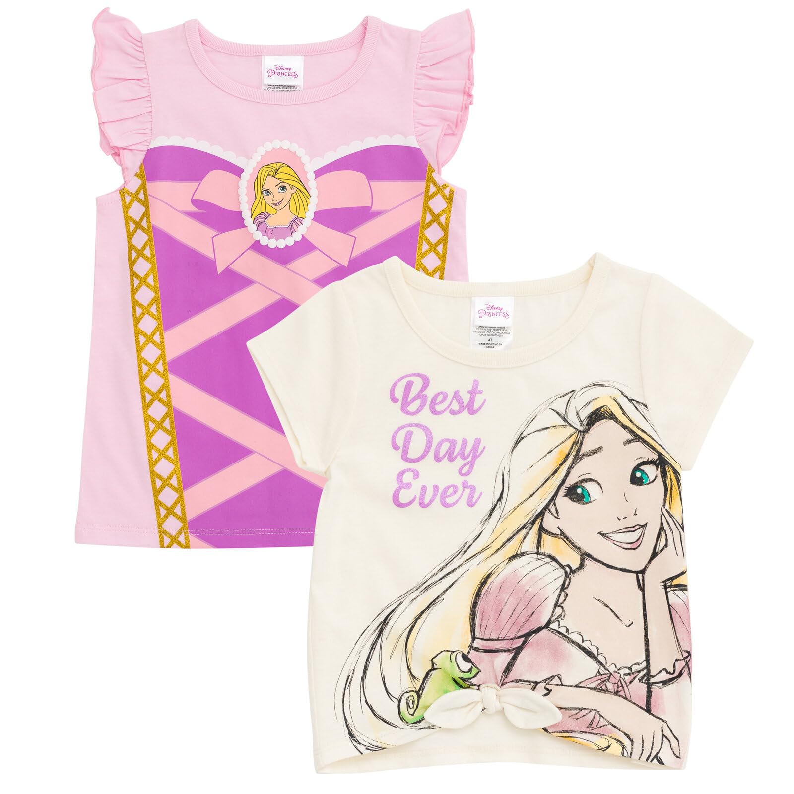 Disney Girls' 2-Pack Short Sleeve T-Shirts Toddler to Big Kid