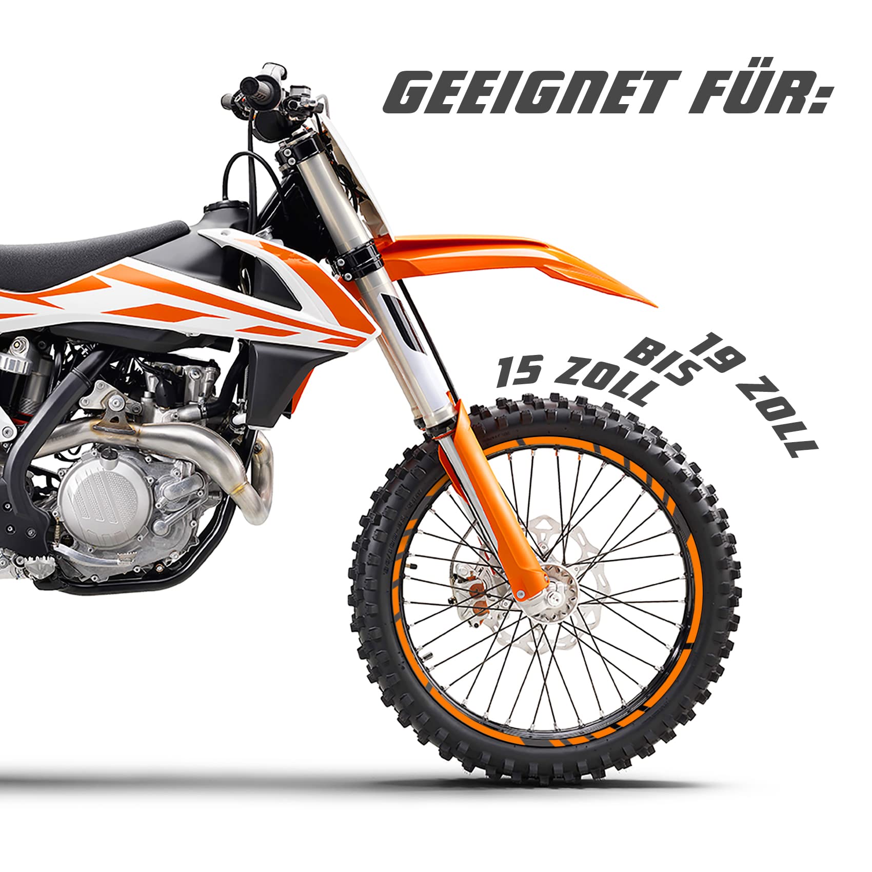 Finest Folia Juego de 18 pegatinas para llantas de moto y coche, diseño completo, para llantas de 15", 16", 17", 18", 19 pulgadas, MR020 (amarillo neón)