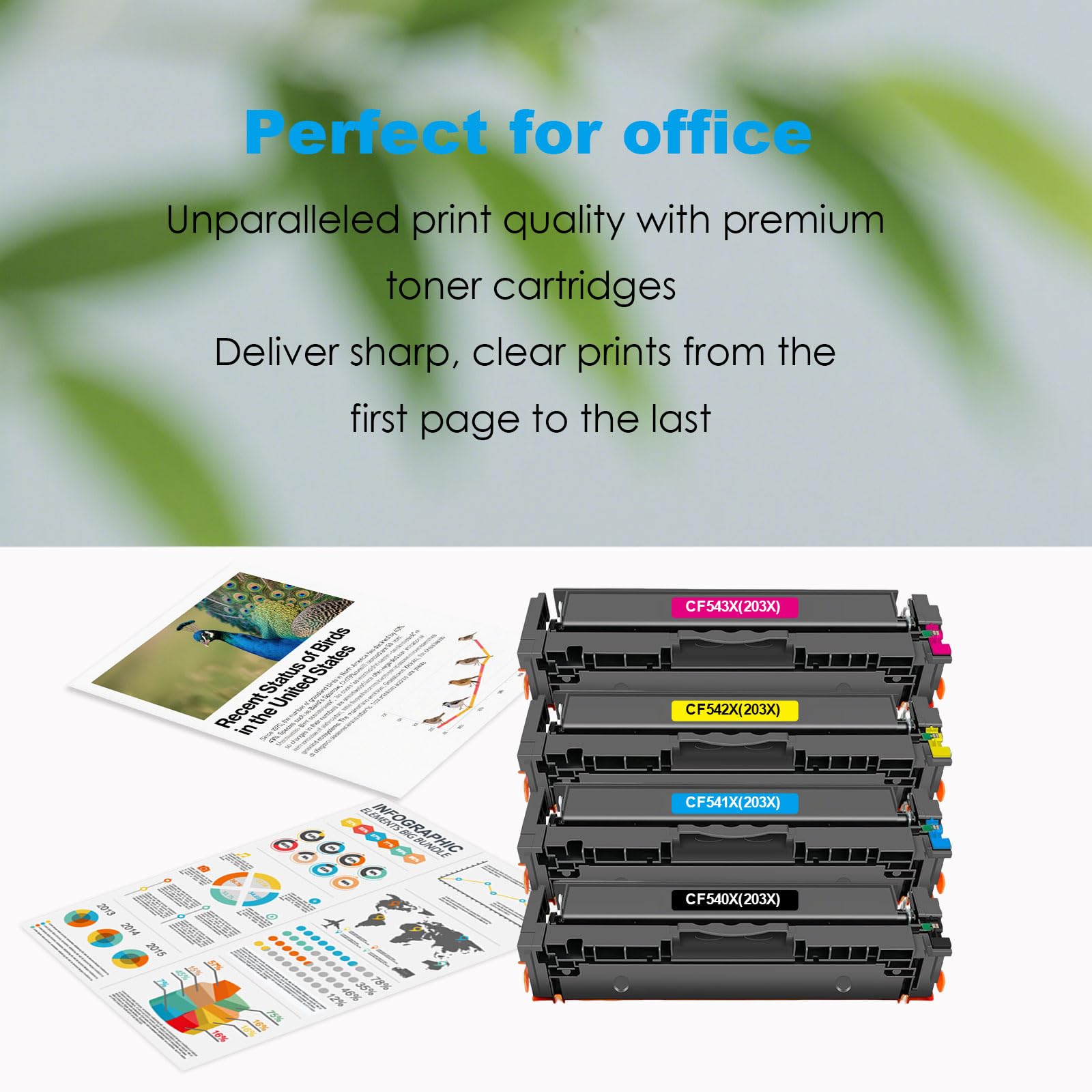 Z chipem - 203X toner zamiennik do HP 203A CF540A 203X CF540X kolorowy laserJet Pro MFP M281fdw M254dw M280nw M254nw M281cdw M254dn M281fdn M281 (czarny, cyjan, żółty, żołądkowy TA, 4-pak - Z chipem