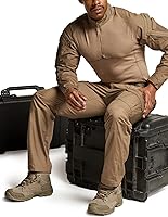 Vista 3 de CQR - Pantalones tácticos tipo cargo para hombre, tejido anti-rasgaduras, resistentes al agua, ligeros, para uso diario, trabajo, senderismo