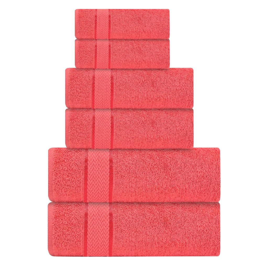 6 Serviettes de Bain Anti Humidité en Peluche Longue et Séchage Rapide