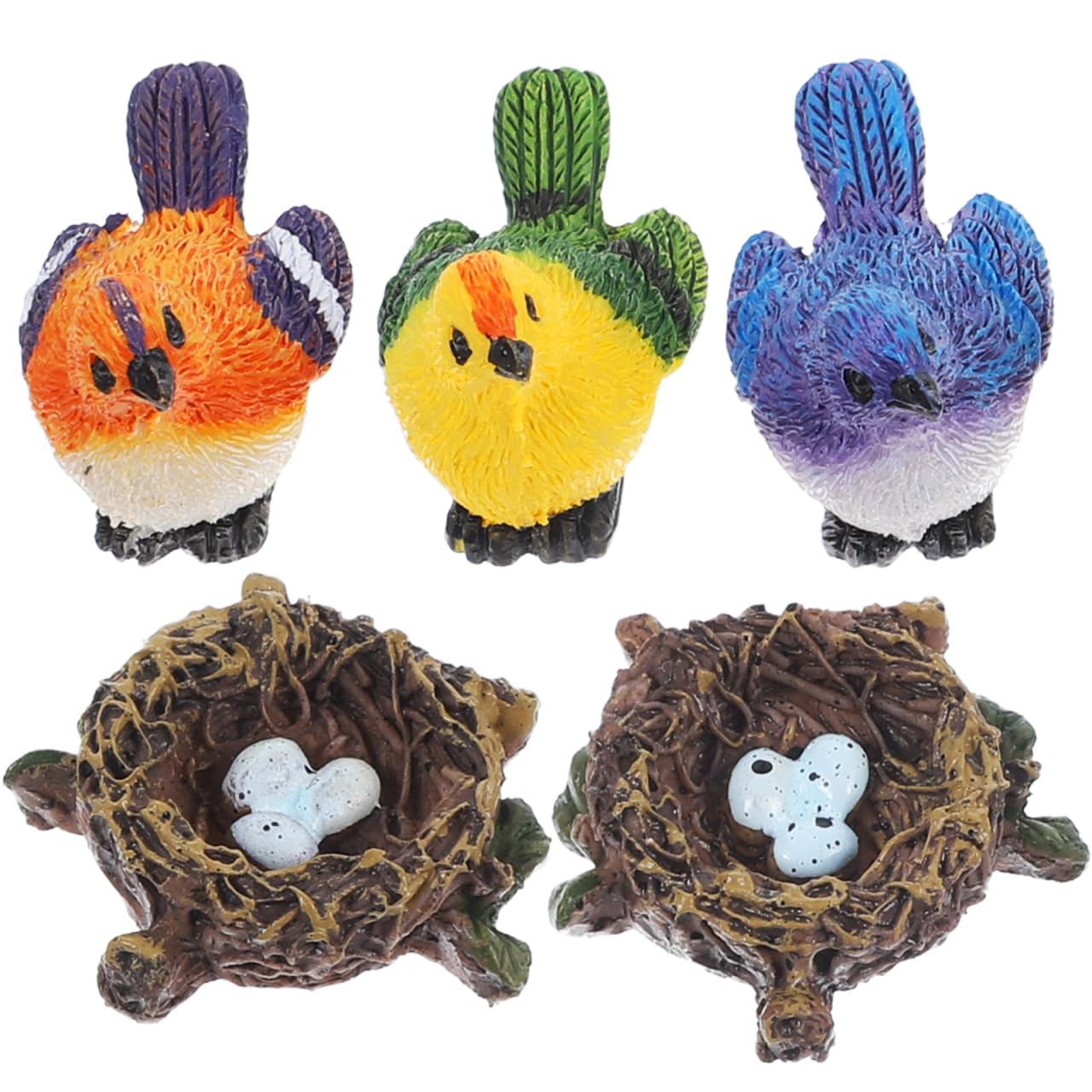 BESPORTBLE 1 Set Small Artificial Bird Nest Dollhouse Miniature Birds Mini House Kit Decorative Resin Birds Decor Tabletop Decoration Decorative Small Resin Mini Bird Nest Clip