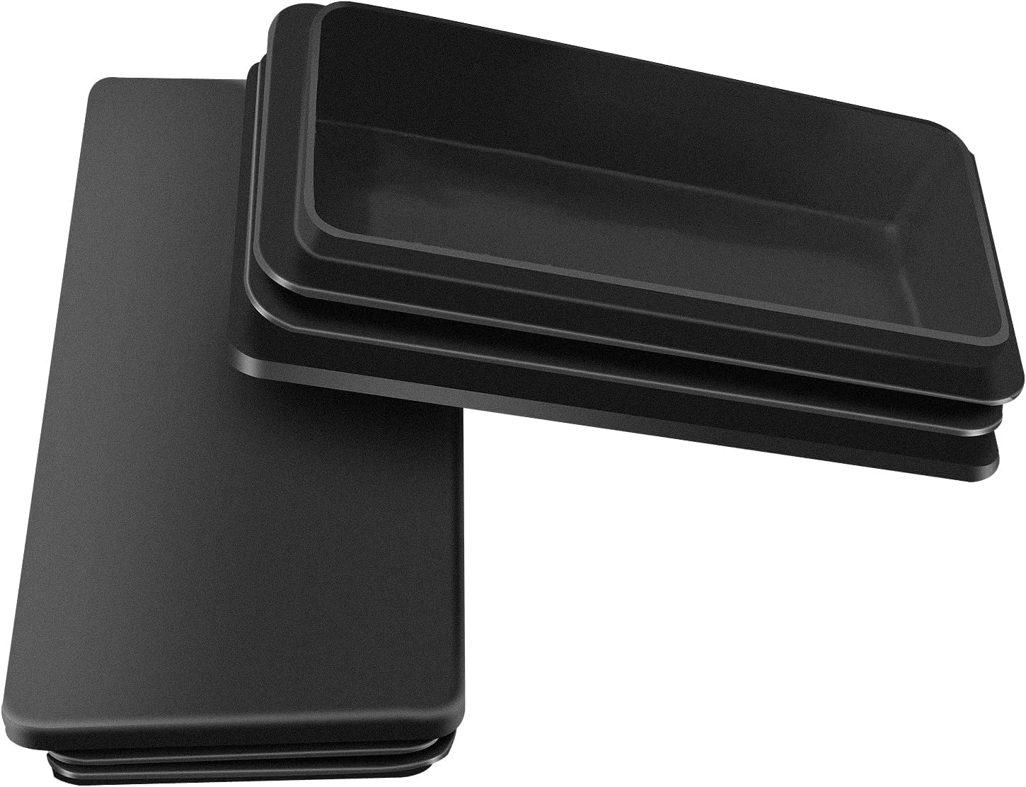 20 Piezas de Tapas de plastico rectangulares para Tubos, tamaños de 20x10mm a 180x60mm, Protector Patas sillas, Tacos, conteras, topes (50x25mm, Pared: 1,5-2mm, Blanco