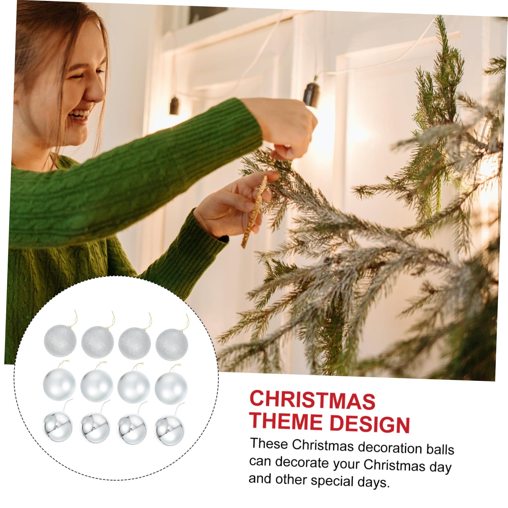 ORFOFE 24stücke Hängende Kugeln Weihnachtsdekor Kleine Kugeln Anhänger Für Weihnachtsbaum Outdoor Szene Dekoration Weihnachtsbaum Anhänger Ornament