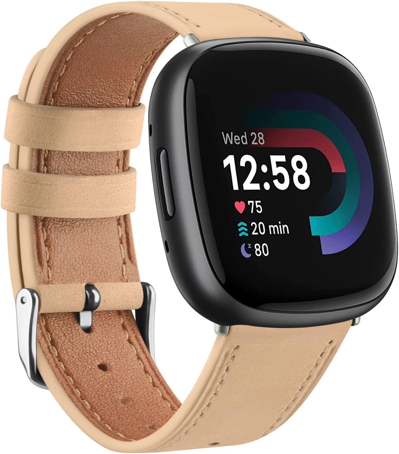 Leather Straps Compatible with Fitbit Versa 4 Strap/Versa 3 Straps