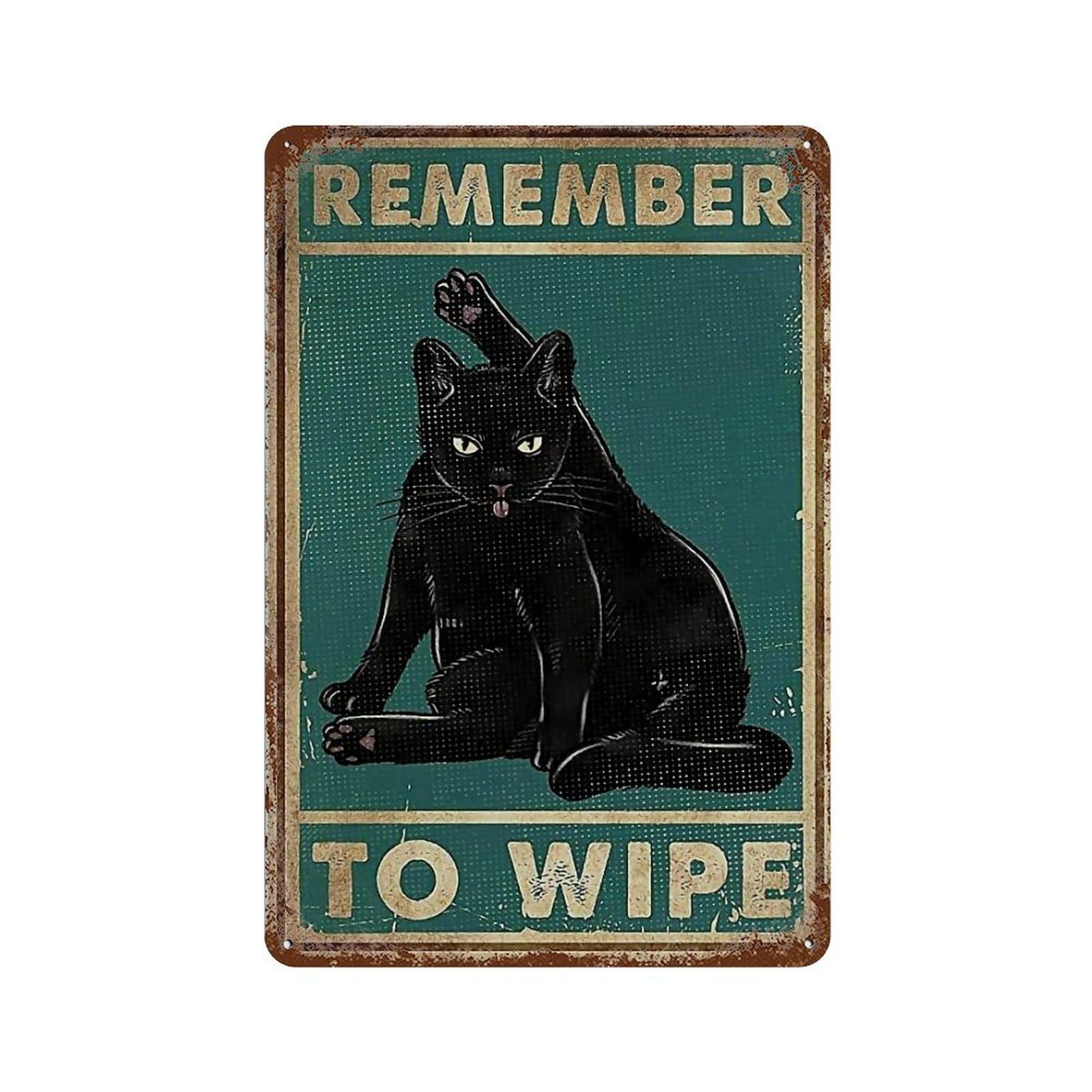 YHGERTKU Funny Retro Cat 6 Wall Art Retro Iron Vintage Metal Tin Sign Poster Modern Decor for Living Rooms Gift 30x20cm
