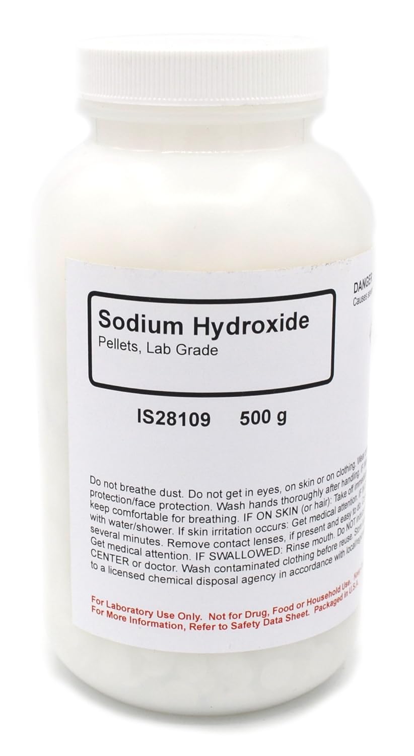 Laboratory-Grade Sodium Hydroxide Pellet, 500g - The Curated Chemical Collection
