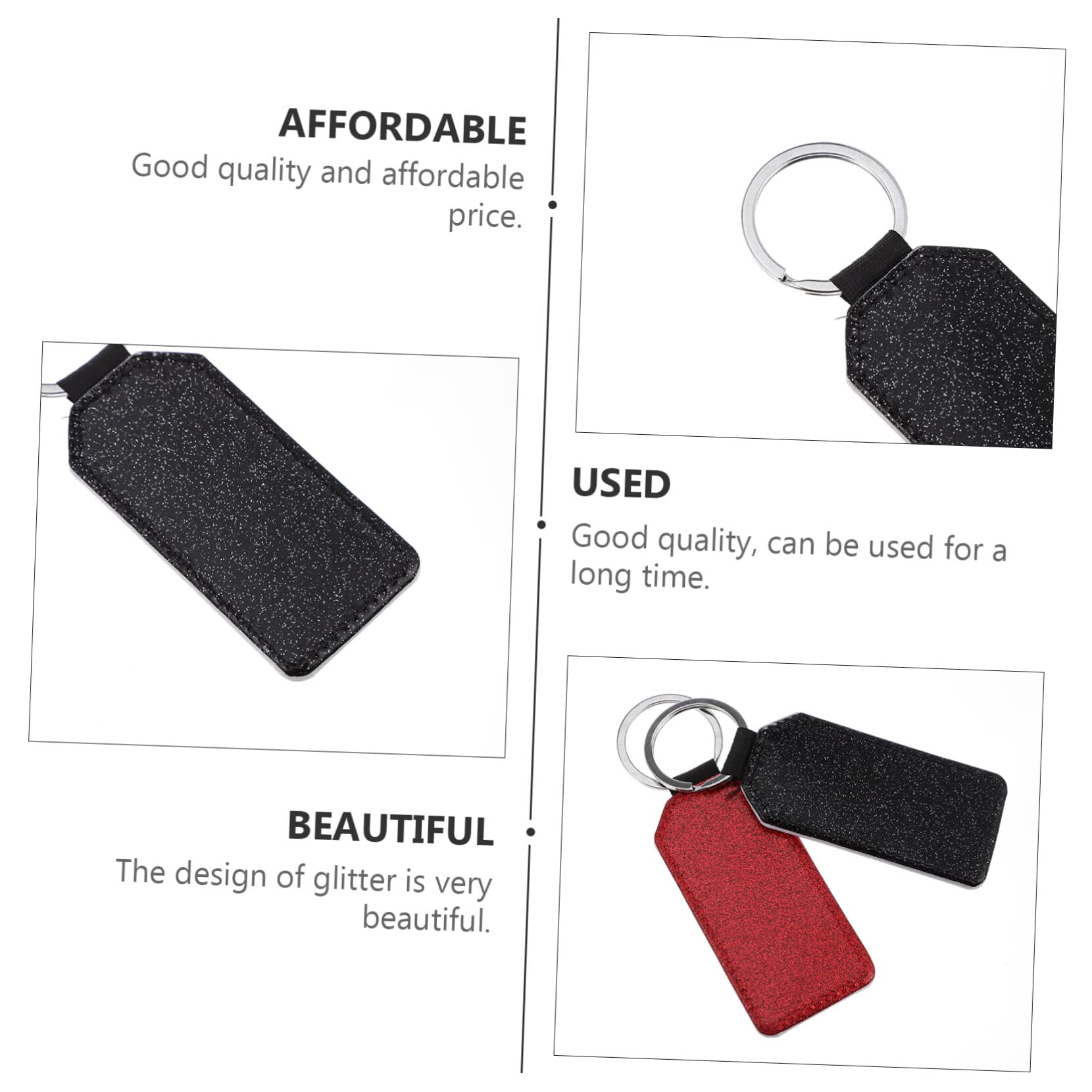 COHEALI 20piezas Lote De Llaveros Decorativos De Pu Brillante Diseño Geométrico y Lentejuelas Para Mochilas y Accesorios De Moda