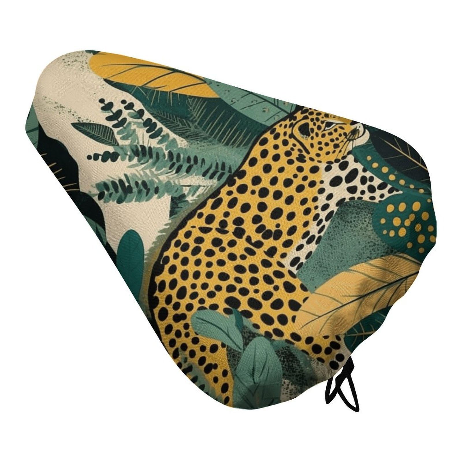 Yellow and Dark Green Bike Seat Cover Waterproof Bicycle Seat Cover with Drawstring Mountain Bike Seat Cover Rain Dust Protective Cushion Saddle Cover Accessories for Men Women