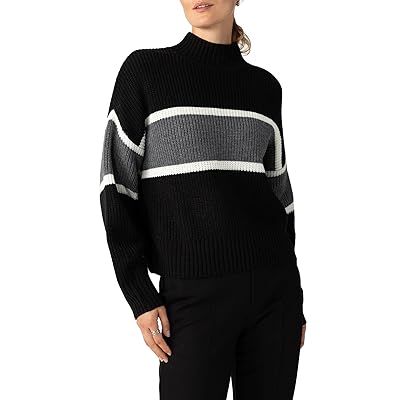 Sanctuary Mock Neck Stripe Sweater Women