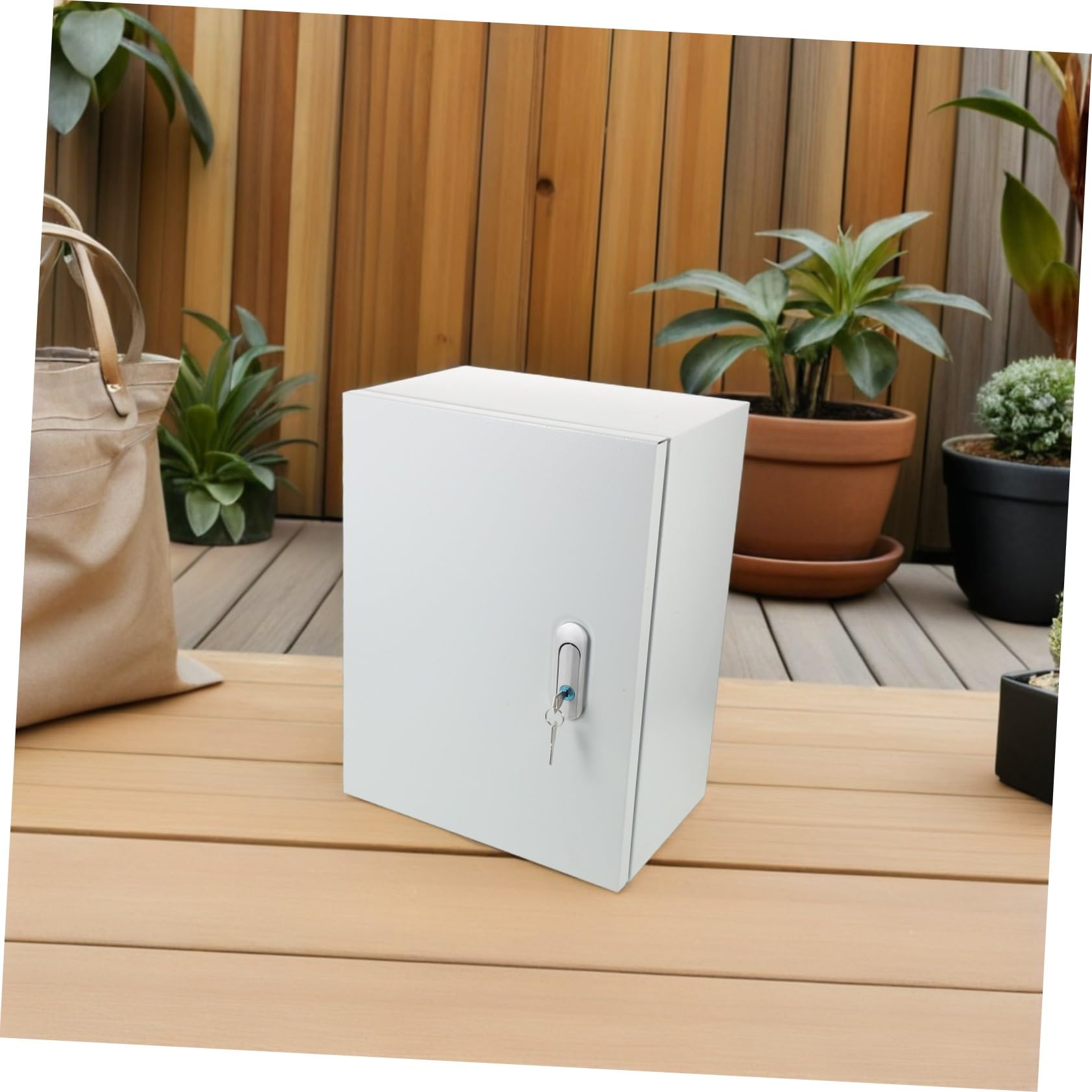 GALPADA Caja Eléctrica Estanca Exterior con Cerradura Resistente al Agua y Polvo Armario Metálico para Montaje Pared Protección para Conexiones Eléctricas al Aire