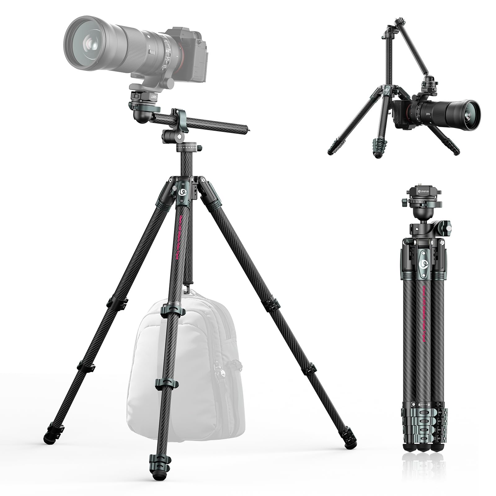 Amazon | Ulanzi JJ05 カメラ三脚 カーボン三脚 トラベル三脚 軽量