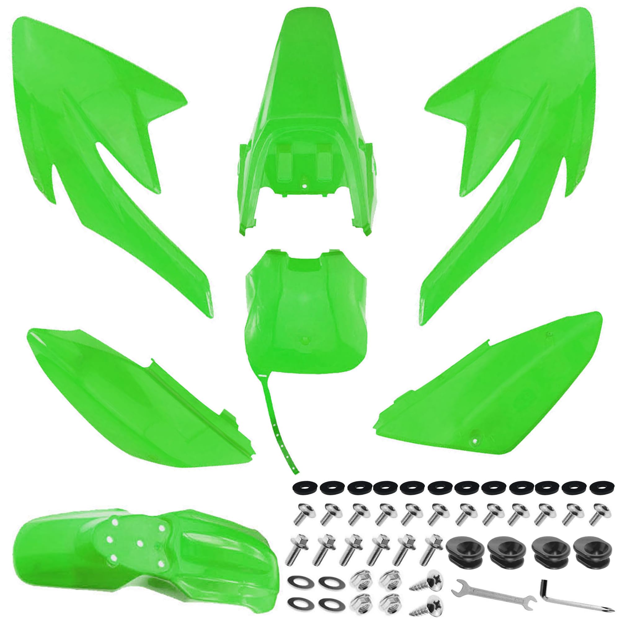 PRO BAT 7 PCs Plastic Fender Fairing Kit CRF70 70F CRF Coolster 125cc 110cc Pit Bike,Green