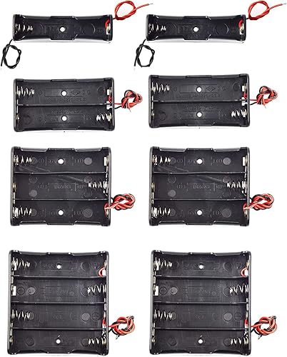 Vista 19 de QTEATAK Paquete de 8 soportes de batería AA con cable, 1 soporte de batería AA de 1.5 V, 2 piezas, 2 soportes de batería AA de 3 V, 2 piezas, 3