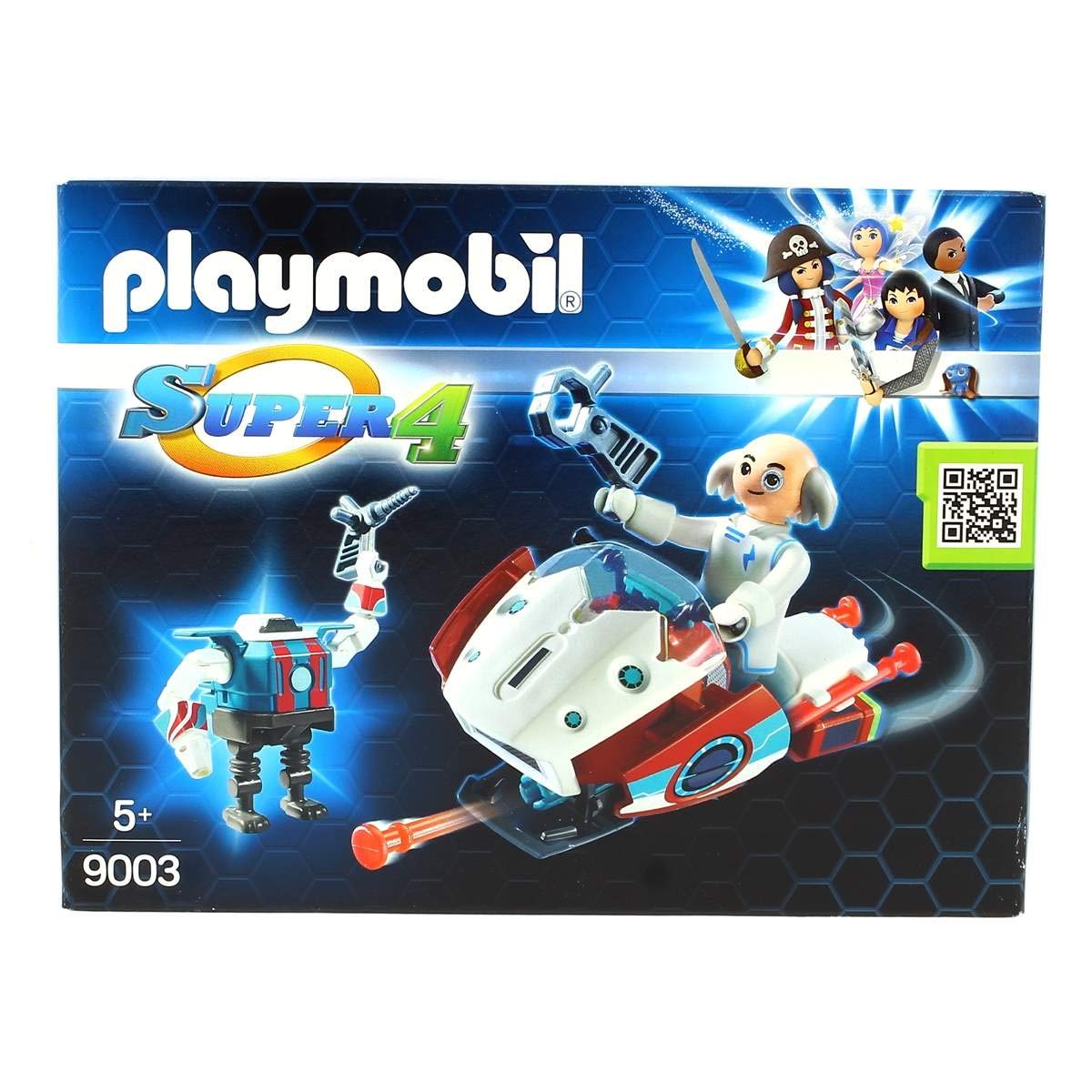 PlayMOBIL 9003 Super 4 Skyjet with Dr. X & Robot, Fun Imaginative Role-Play, PlaySets Suitable for Children Ages 4+