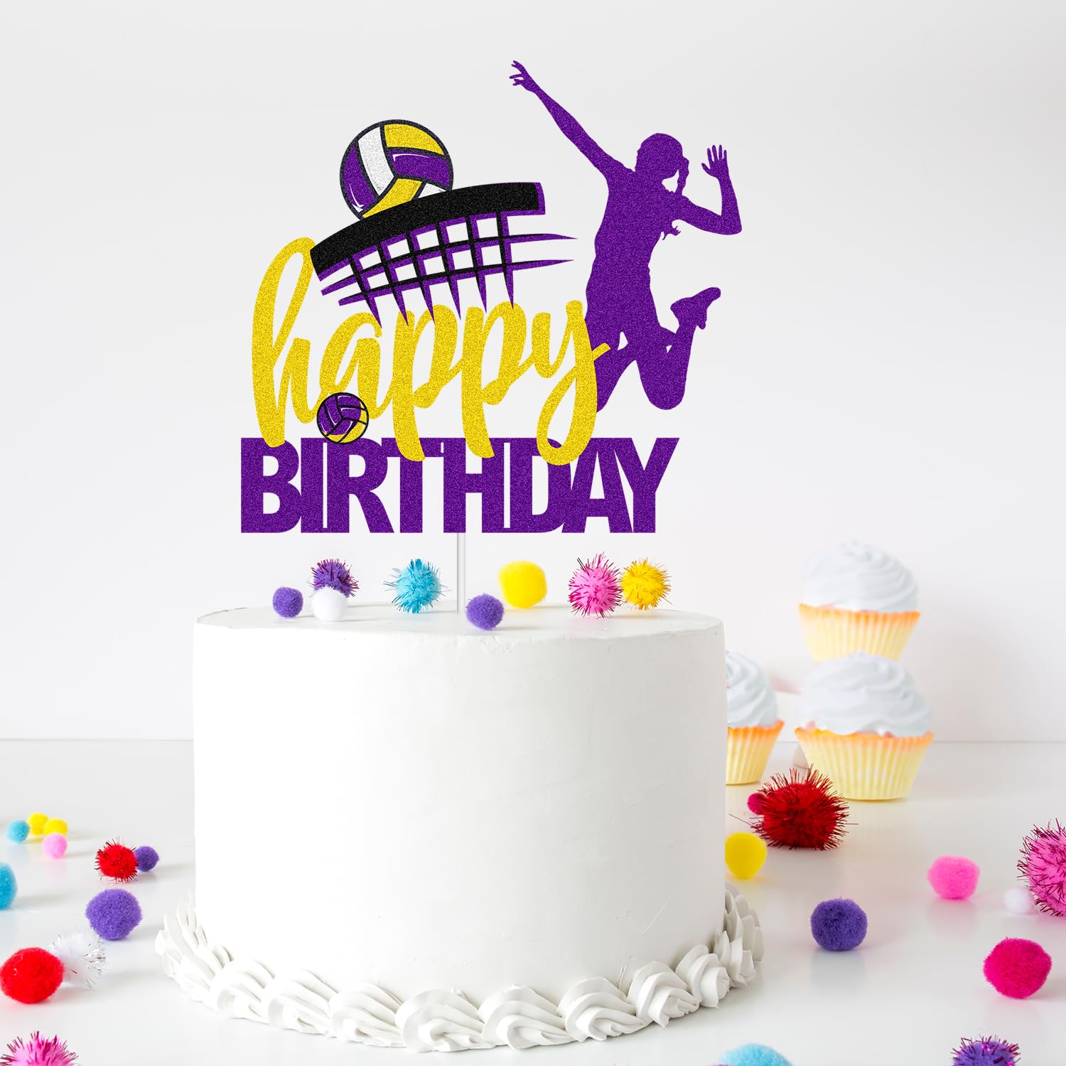 Amazon.co.jp: バレーボール Happy Birthday ケーキトッパー - ピンク