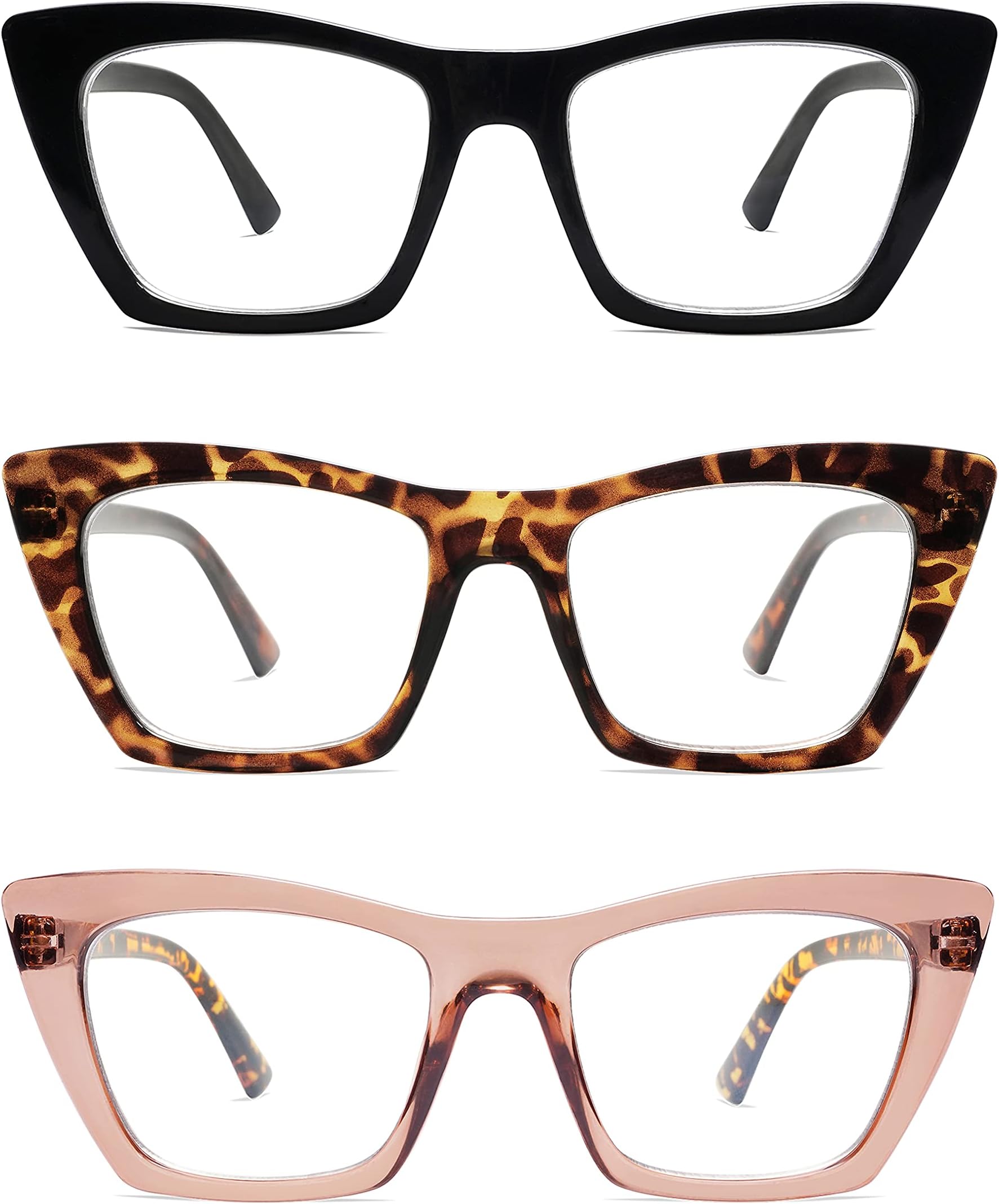 Oversized Reading Glasses for Women,Trendy Cat eye Blue Light Computer Reader AM6028