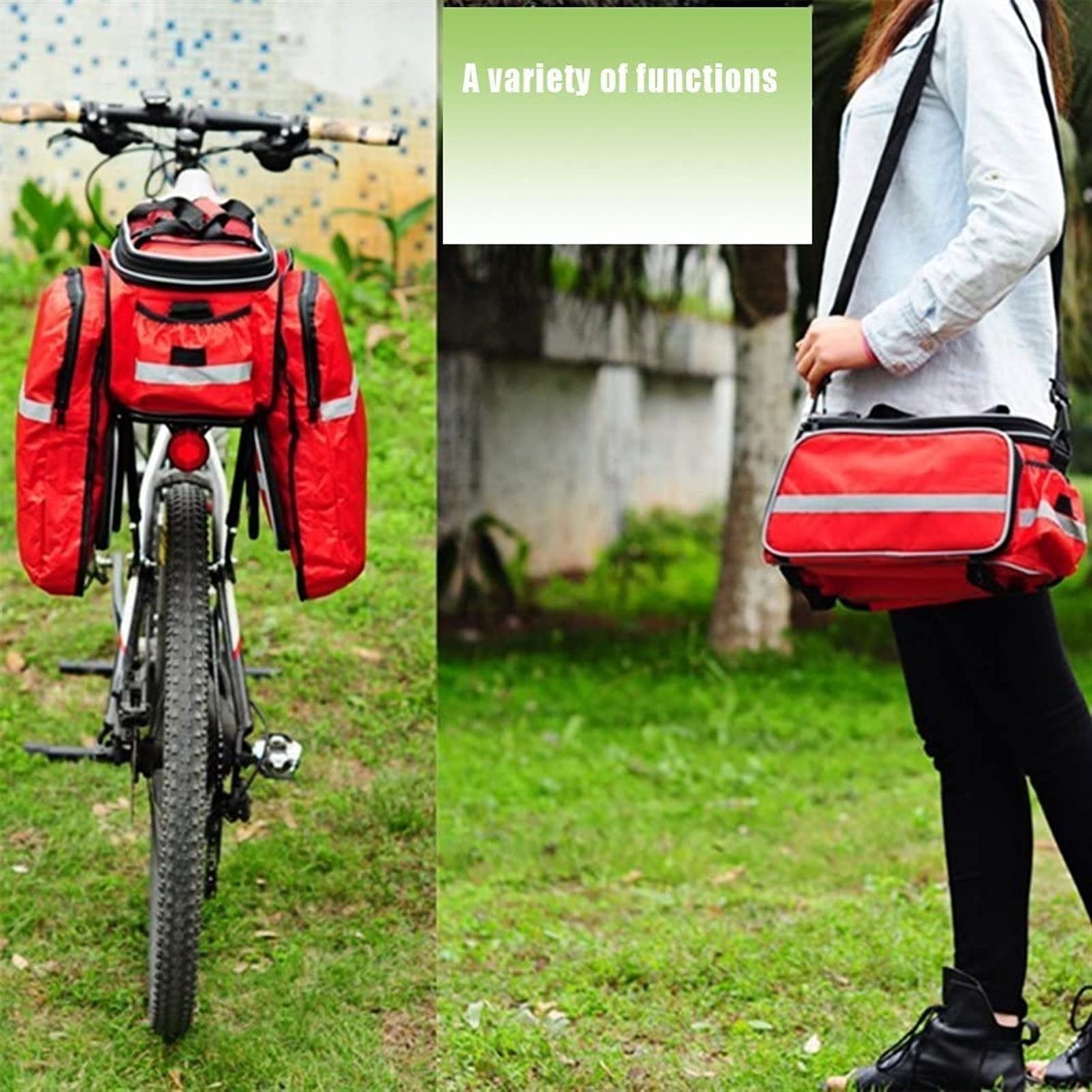 torba rowerowa, Bagażnik rowerowy górski, tylna torba rowerowa, półka, górska, na siedzenie, sportowa(Red)