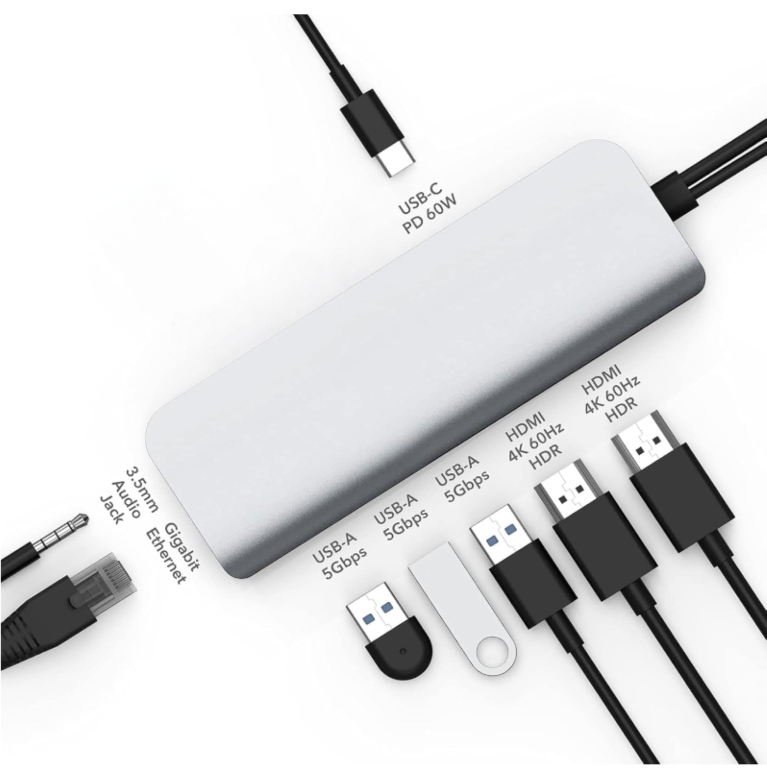 MacBook Pro Docking Station, HyperDrive 10-in-2 USB C Dock, Dual