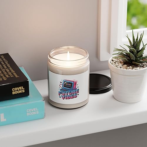 Miniatura 4 de Future Vibes Candle Y2K Cyber Holo Soy Candle, Retro Tech Chrome Text