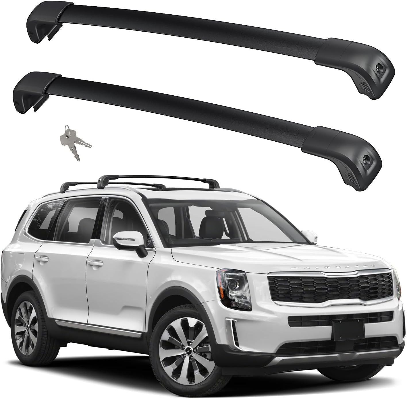 Car Roof Rack Cross Bars Compatible with KIA Telluride LX/EX/S/SX/SX-Prestige 2019-2024 with Lock, Aluminum Cross Bar for Rooftop Cargo Carrier Luggage Kayak Canoe Bike Snowboard Car Roof Rack Cross Bars Compatible with KIA Telluride LX/EX/S/SX/SX-Prestige 2019-2024 with Lock, Aluminum Cross Bar for Rooftop Cargo Carrier Luggage Kayak Canoe Bike Snowboard