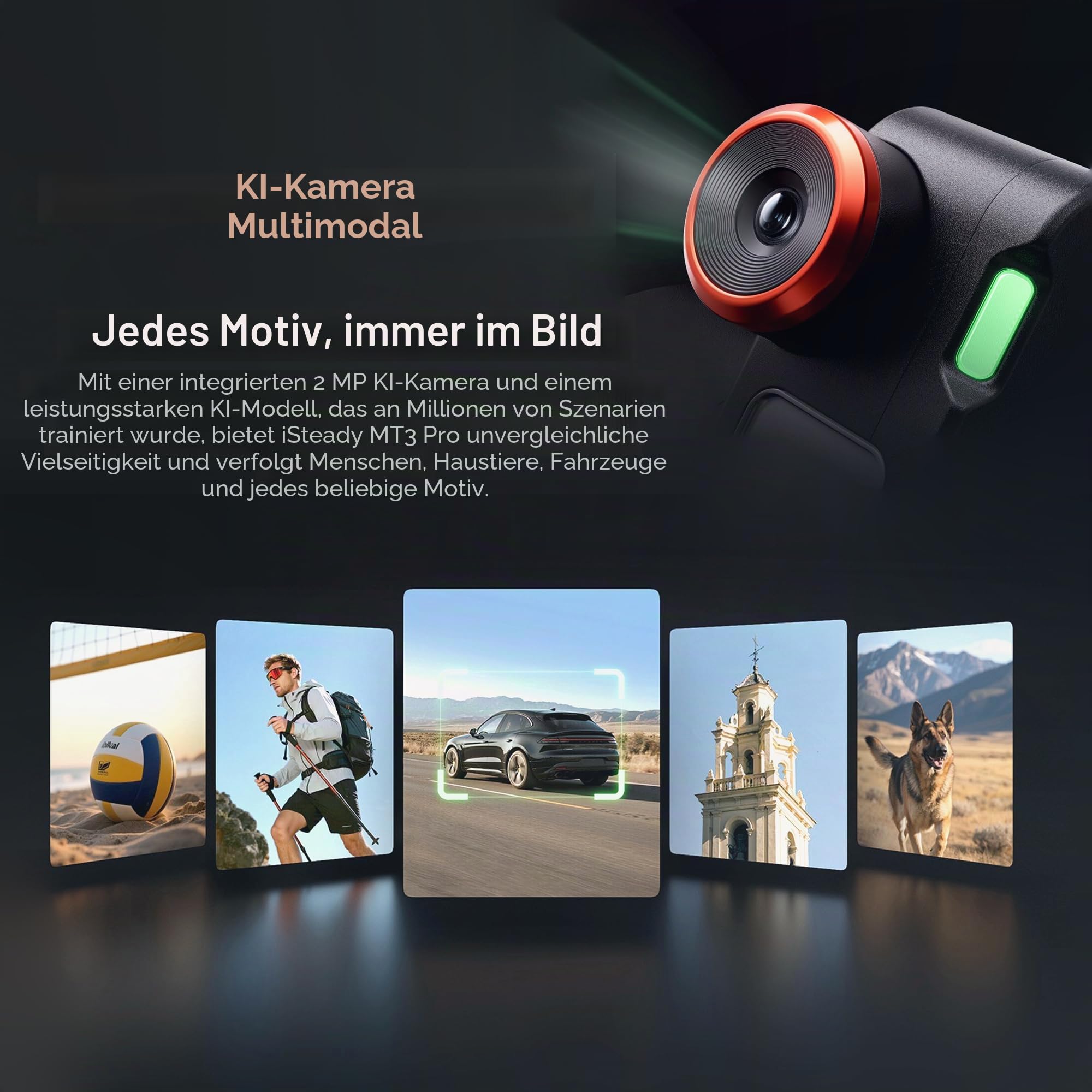 hohem iSteady MT3 Pro Kit Kamera-Gimbal-Stabilisator, mit AI-Tracker und abnehmbarer Live-Feed-Fernbedienung, bidirektionaler Drehgriff, Follow Focus, schnell vertikal, 2,5 kg Nutzlast für iPhone