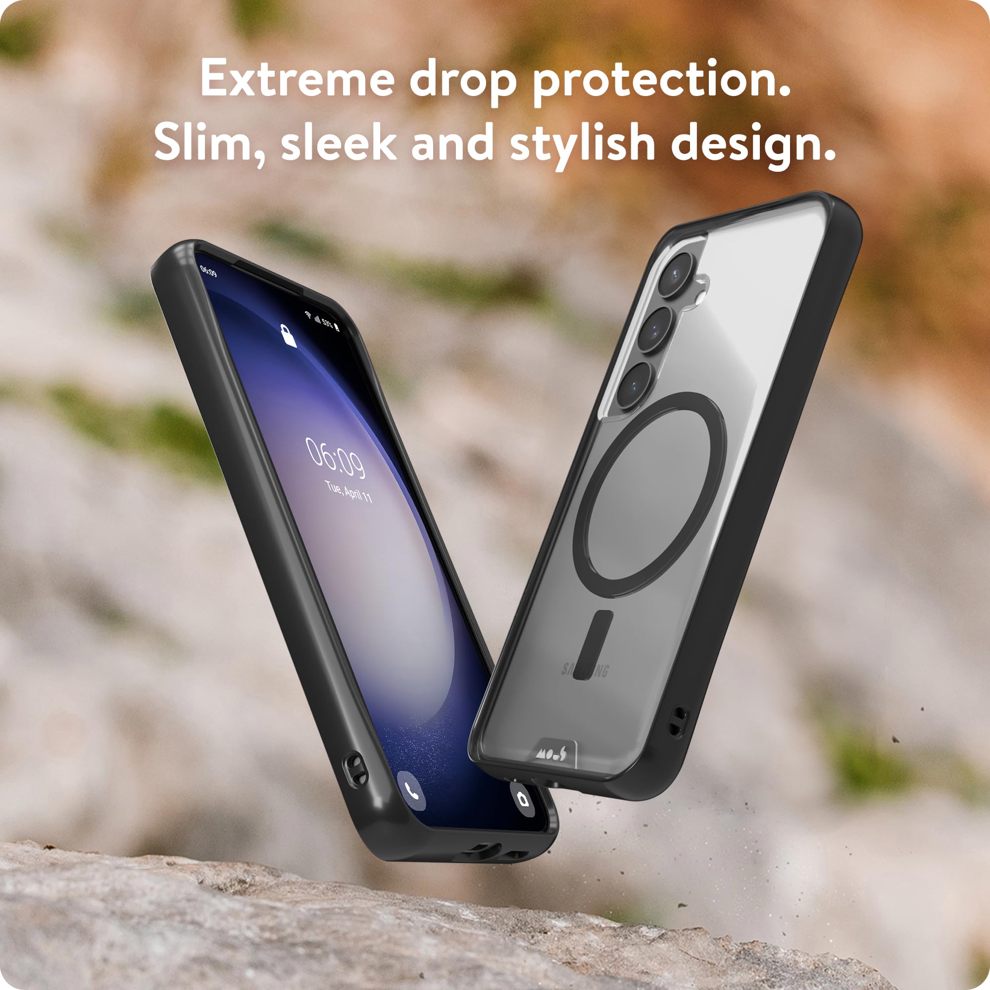 Mous für Samsung Galaxy S24 Plus Hülle Kompatibel mit MagSafe Transparent - Stoßfest
