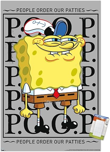 Vista 12 de Trends International Nickelodeon Spongebob - Póster de pared P.O.O.P. de 22.37 x 34.00 pulgadas, versión enmarcada plateada Versión con marco
