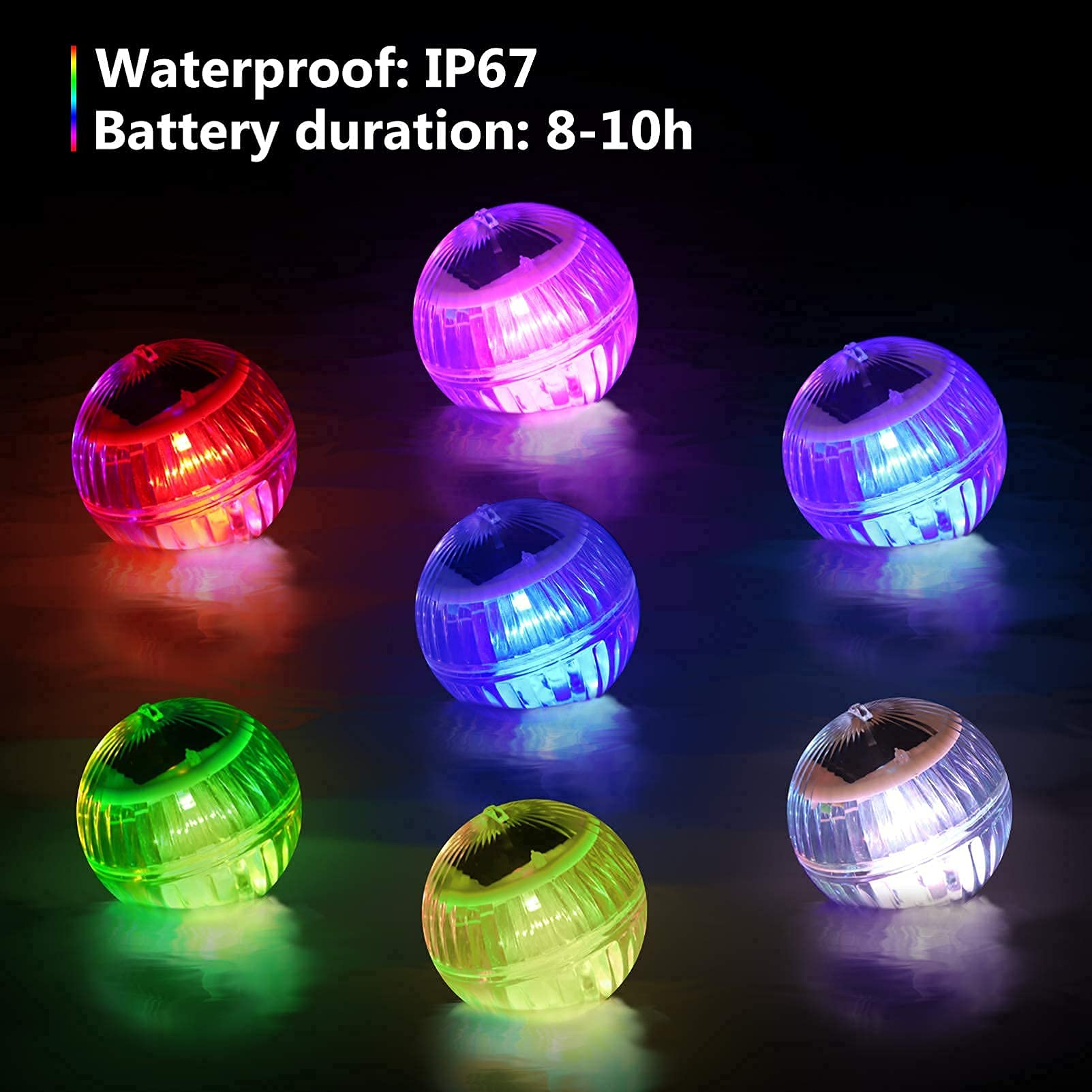 Solar LED Floating Lights Outdoor Garden Pond Pool Lamp Rotating Color Change