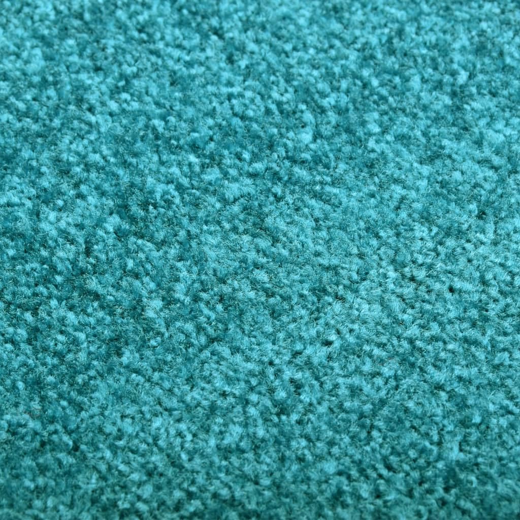 Waschbare Schmutzfang Fußmatte Cyan 90x150 cm, rutschfeste PVC Rückseite aus 100% Polyamid, für Eingang drinnen draußen Terrasse Garage Garten, saugfähig
