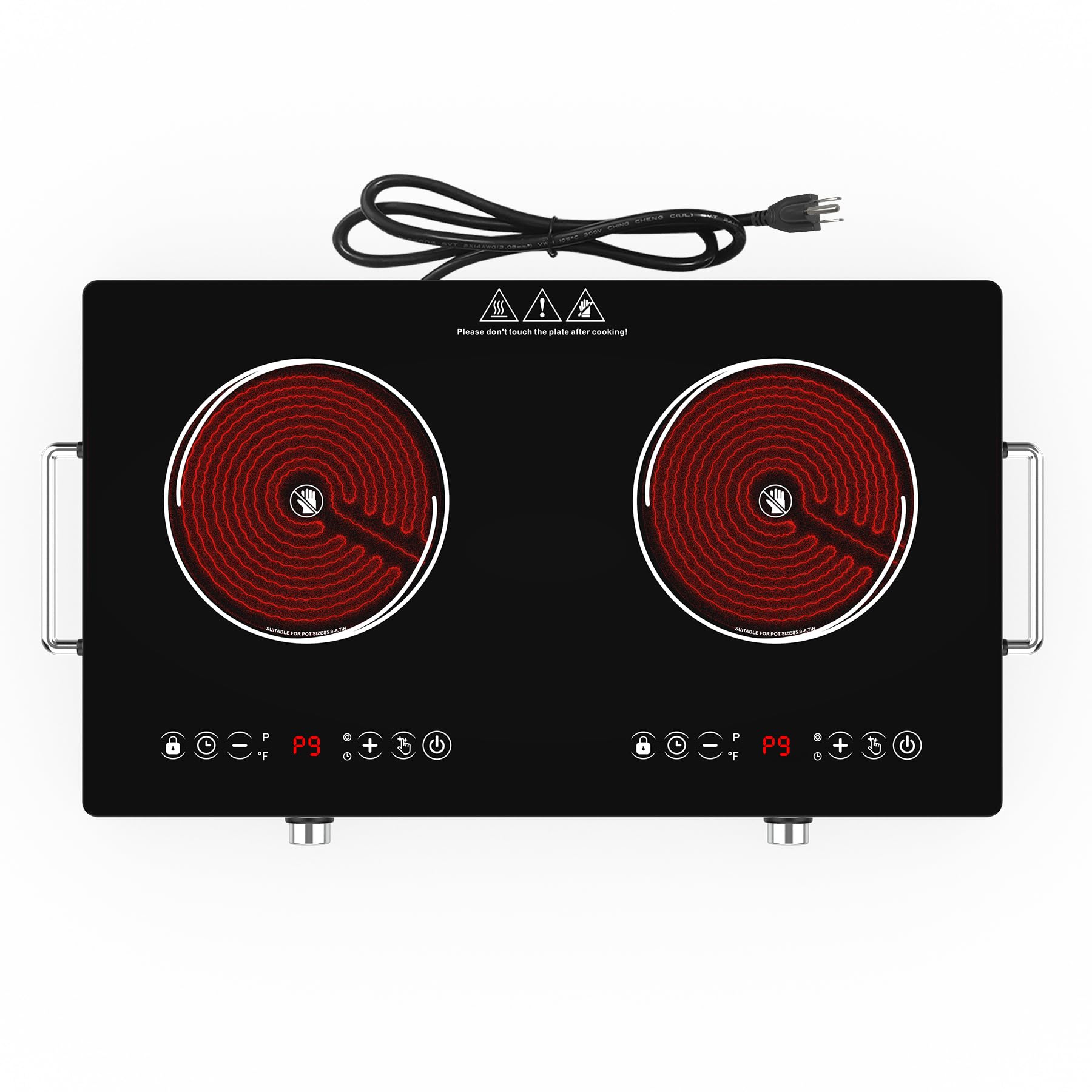 Photo 1 of 2 Burner Electric Cooktop 110V, Portable Electric Stove Infrared Hot Plate