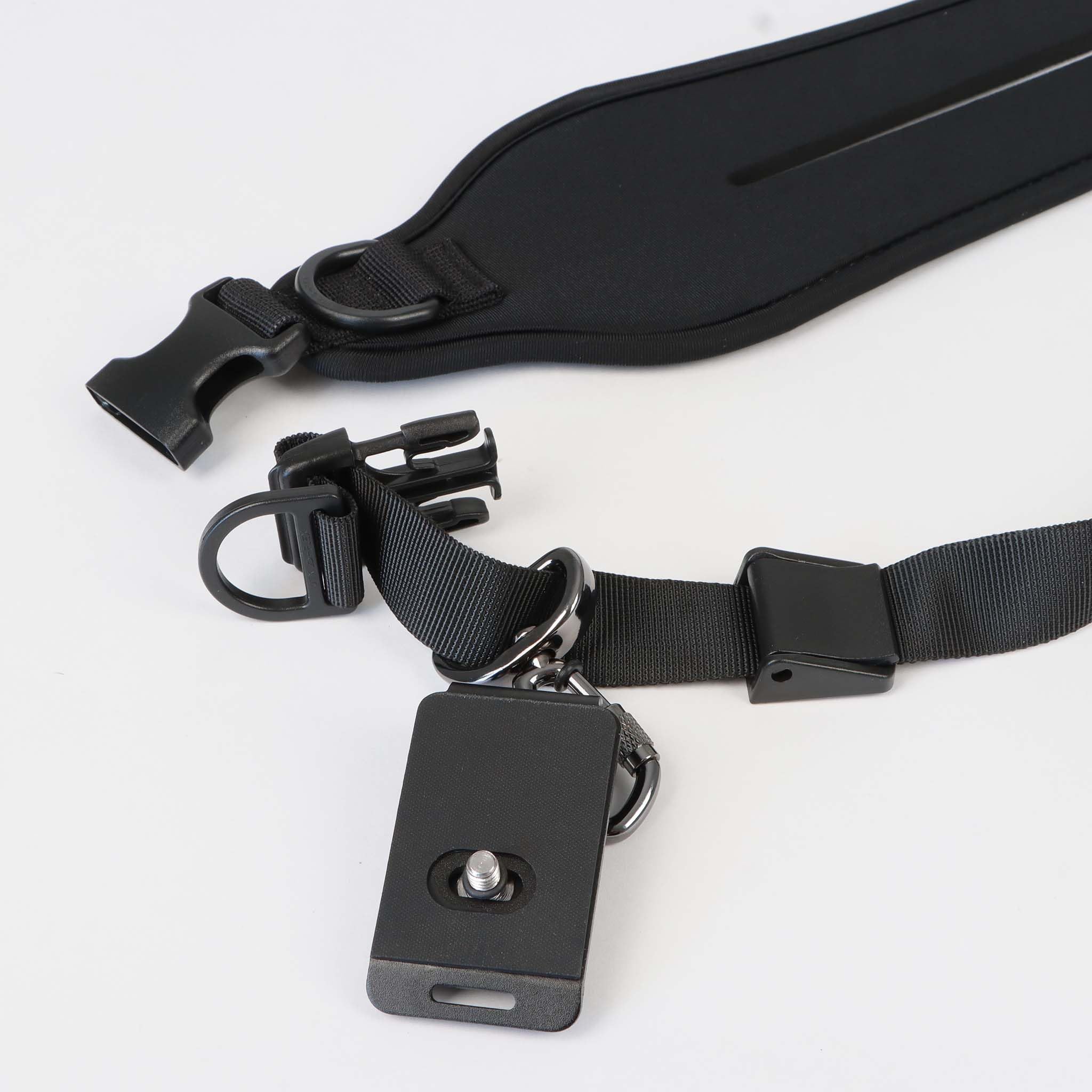 Mantona Tracolla fotocamera TWIN PADDY Quick Strap, lunghezza regolabile 112-163 cm, Cinghia macchina fotografica max 5 kg, Cintura con filettatura 1/4"
