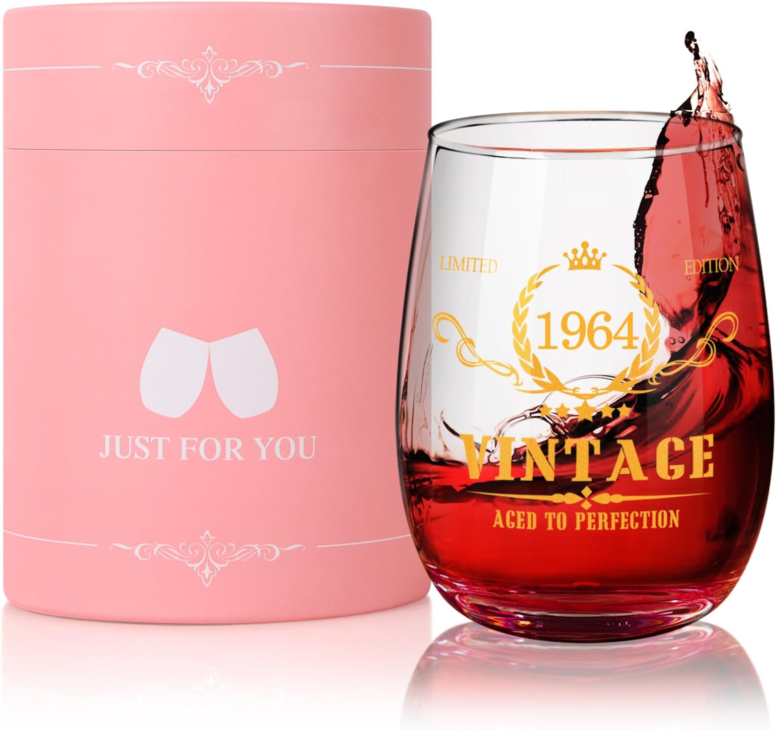 60th wine glass