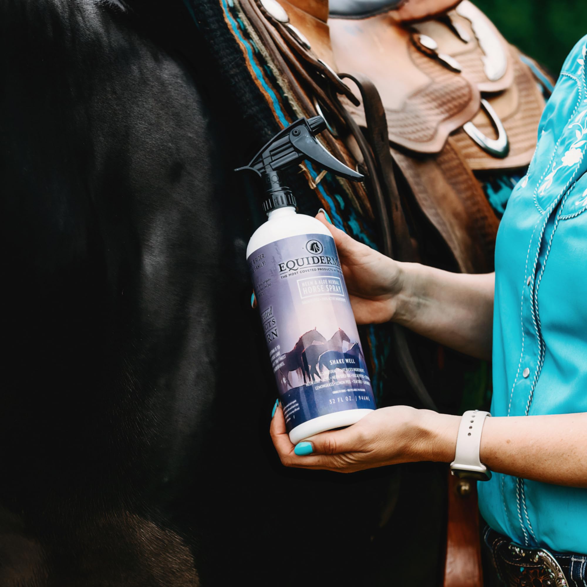 EQUIDERMA The Original Aloe Herbal Horse Spray 32oz – All-Natural Formula with Aloe & Essential Oils – Eco-Safe Protection, No Residue, Fresh Herbal Scent - image 4