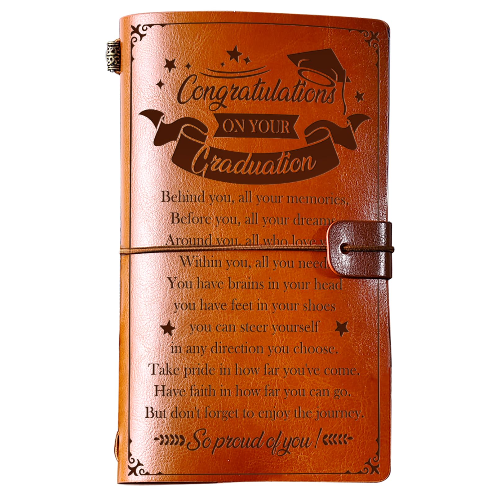 Welsky Graduation Gifts for Her Him, Graduation Gifts Journal 144 Pages, Middle Senior High School College Masters Degee Grad Gift for Him Her Son Daughter Sister Brother Friend, Leather Notebook