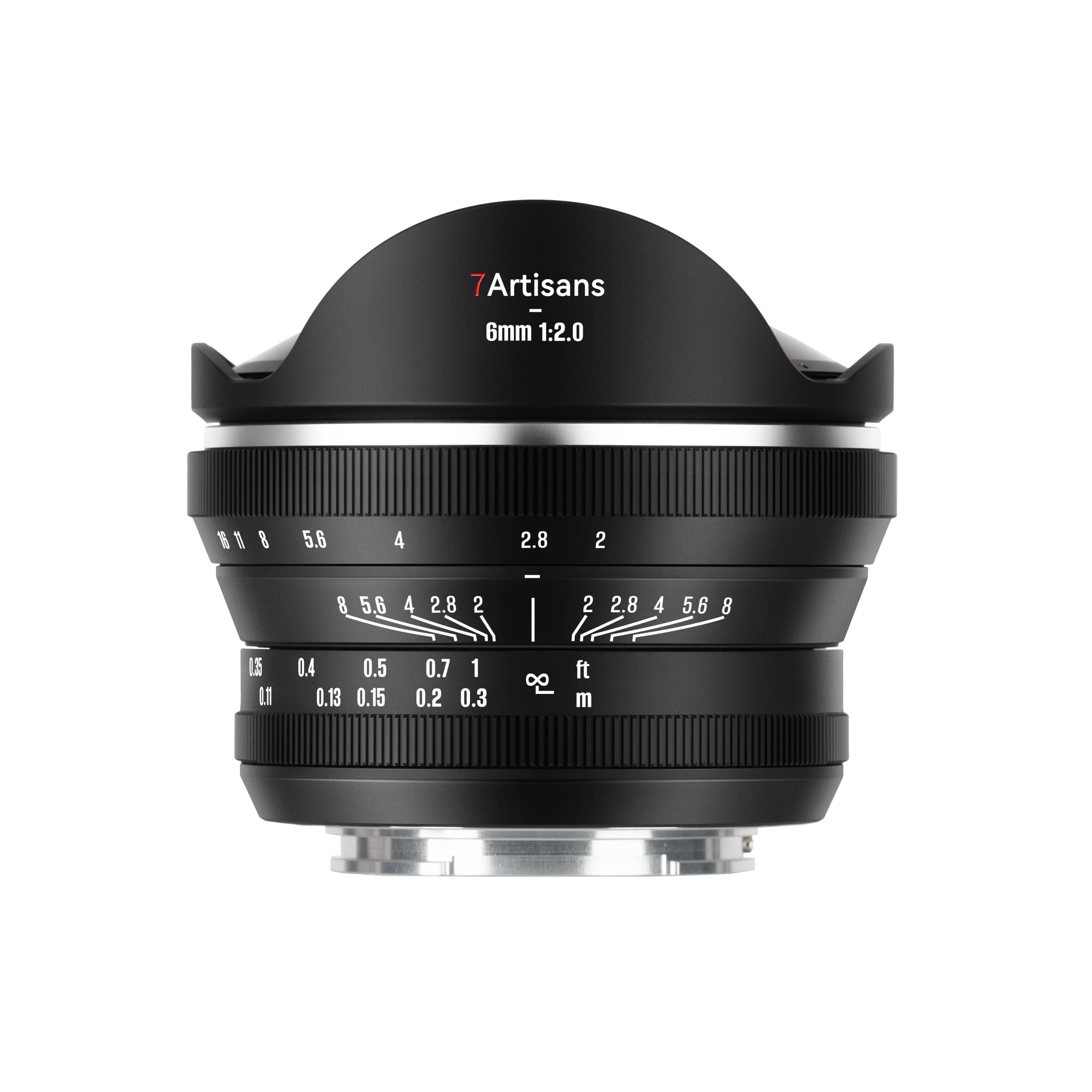7artisans Obiettivo Fisheye 6 mm f2 APS-C ultra grandangolare, messa a fuoco manuale con angolo di 220° per fotocamere Canon RF
