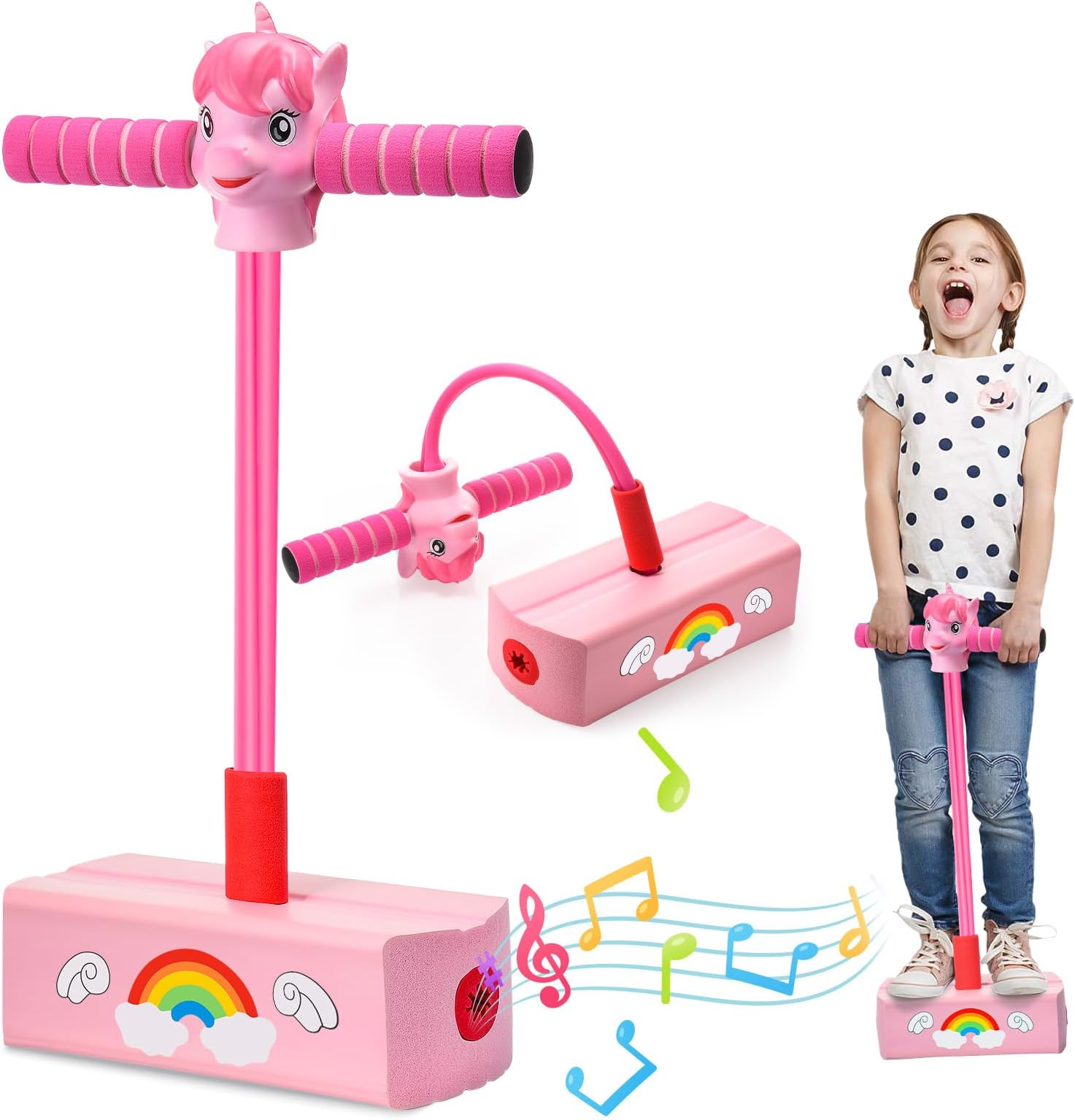Stfitoh Pogo Stick for Girls Kids, Unicorn Toys for 3 5 6 8 9 Year Olds Girls Gifts for 3-12 Year Old Girls Age 3-12 Outdoor Toys for Boys 3-12 Year Olds Xmas Gifts Girls Birthday Presents