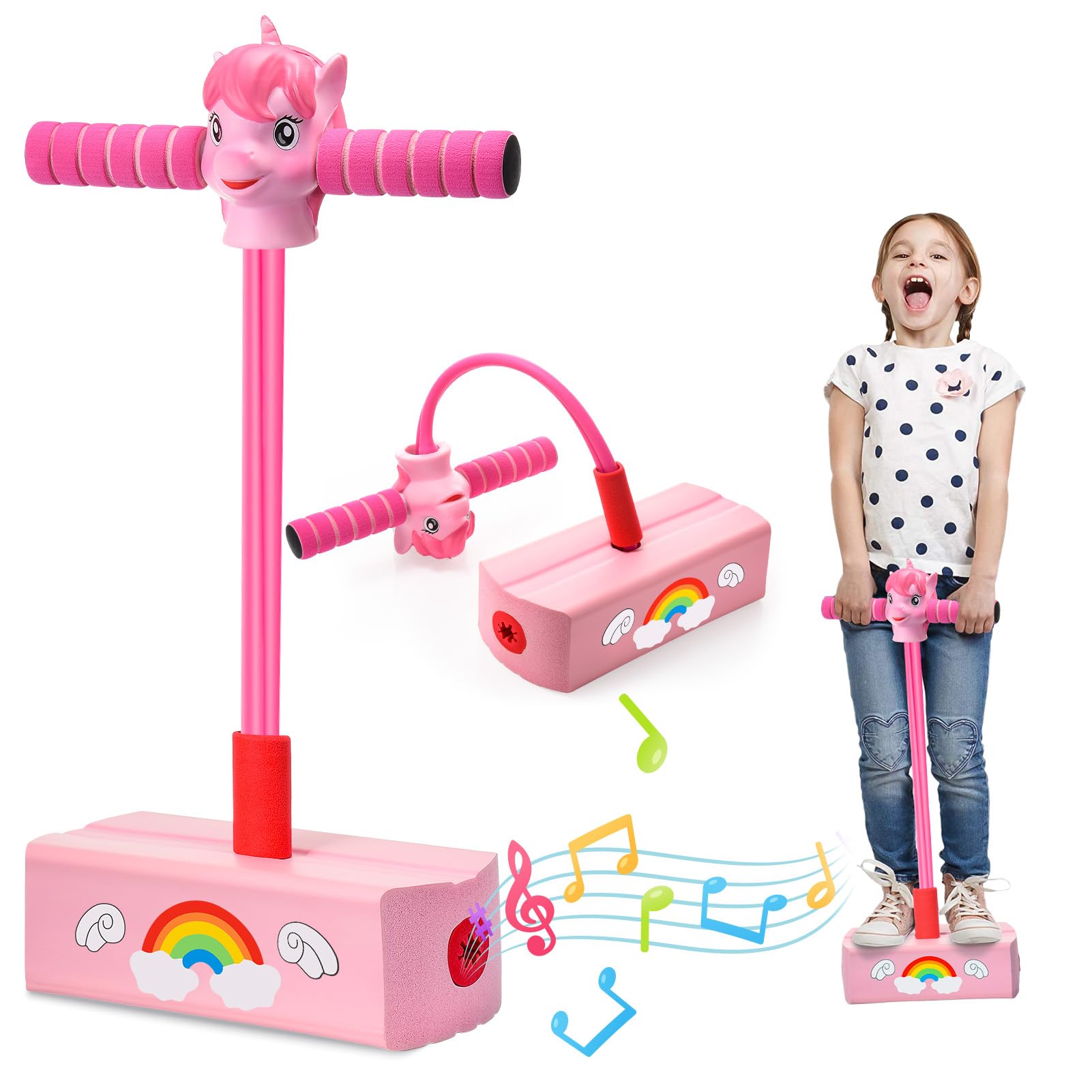 Stfitoh Pogo Stick for Girls Kids, Unicorn Toys for 3 5 6 8 9 Year Olds Girls Gifts for 3-12 Year Old Girls Age 3-12 Outdoor Toys for Boys 3-12 Year Olds Xmas Gifts Girls Birthday Presents