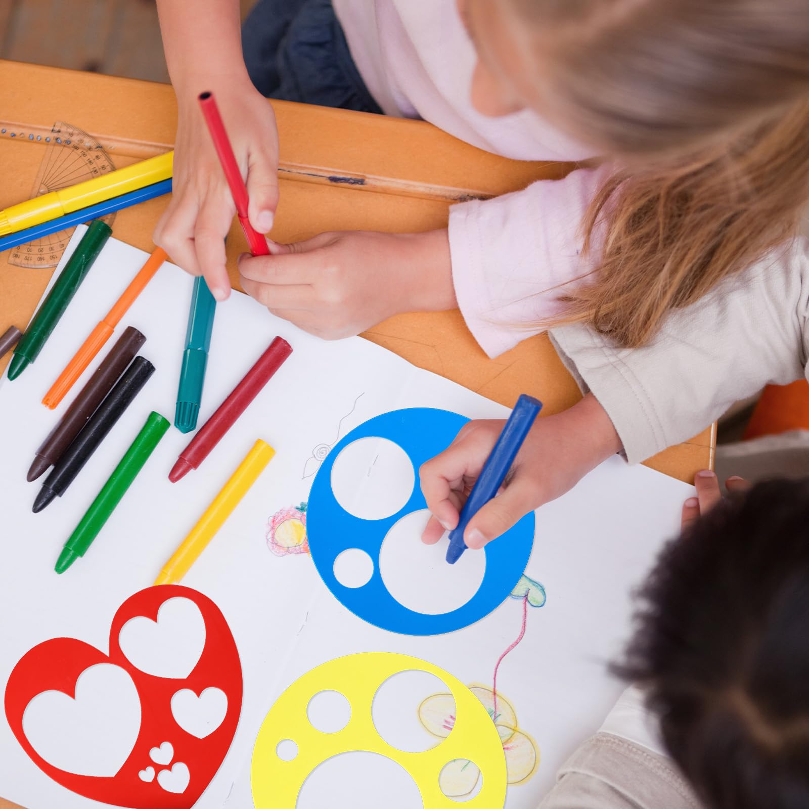 BOHUIZ 16 Pieces Geometric Stencils Template for Kids Children Shapes Drawing Stencils Colorful Art Painting Template for DIY Craft Toddlers Preschooler Learning Tool (Multicolor,5.9 x 5.9 Inch) - Image 4